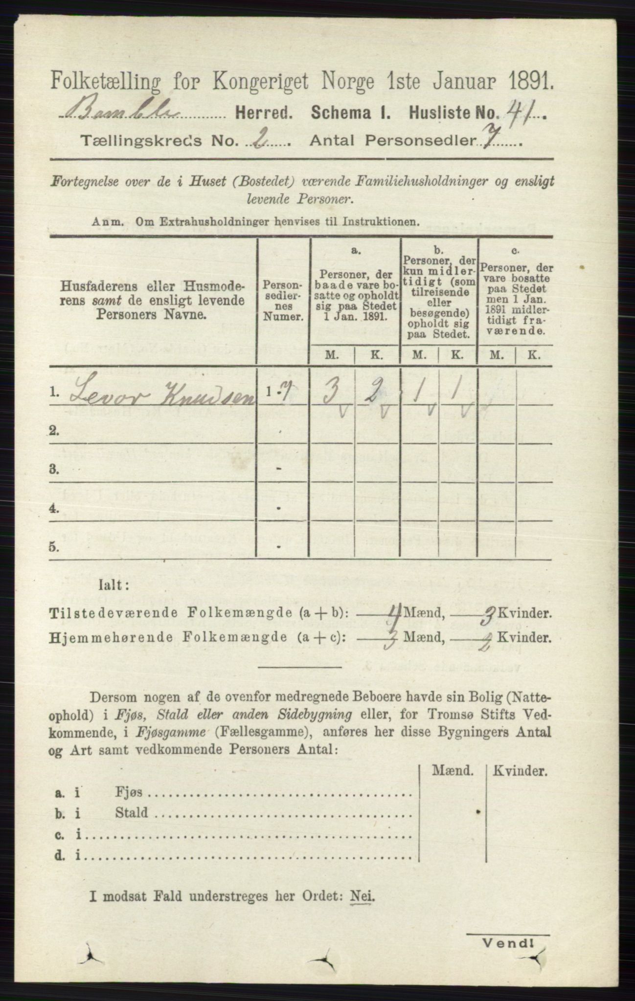 RA, 1891 census for 0814 Bamble, 1891, p. 982