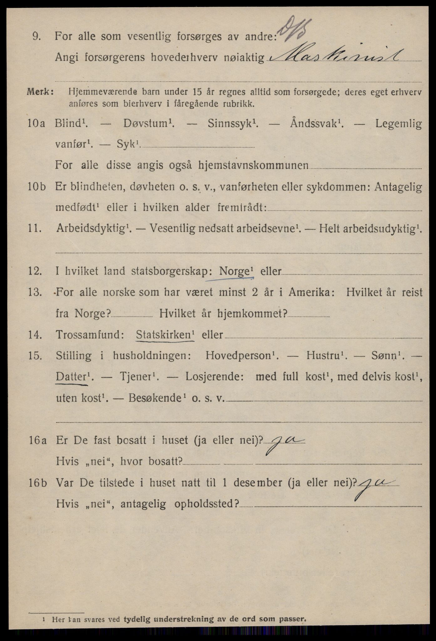 SAT, 1920 census for Ålesund, 1920, p. 24915