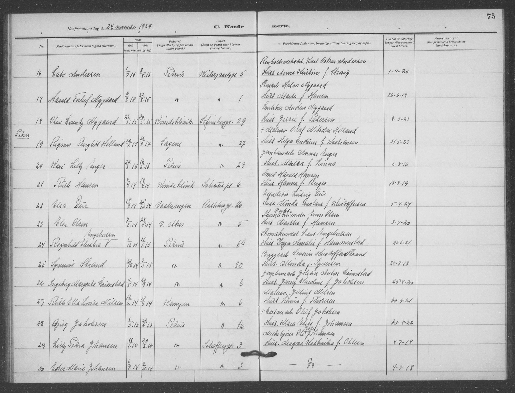 Matteus prestekontor Kirkebøker, SAO/A-10870/F/Fa/L0002: Parish register (official) no. 2, 1917-1938, p. 75