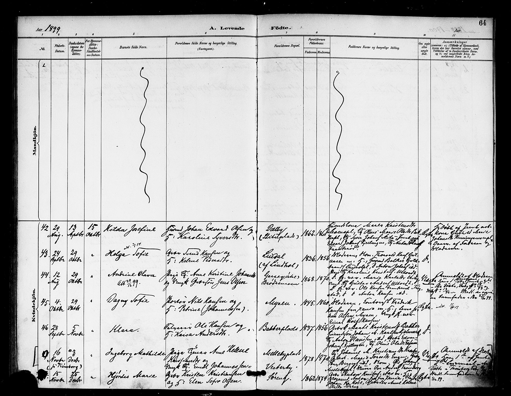 Eidsberg prestekontor Kirkebøker, SAO/A-10905/F/Fa/L0013: Parish register (official) no. I 13, 1890-1901, p. 64
