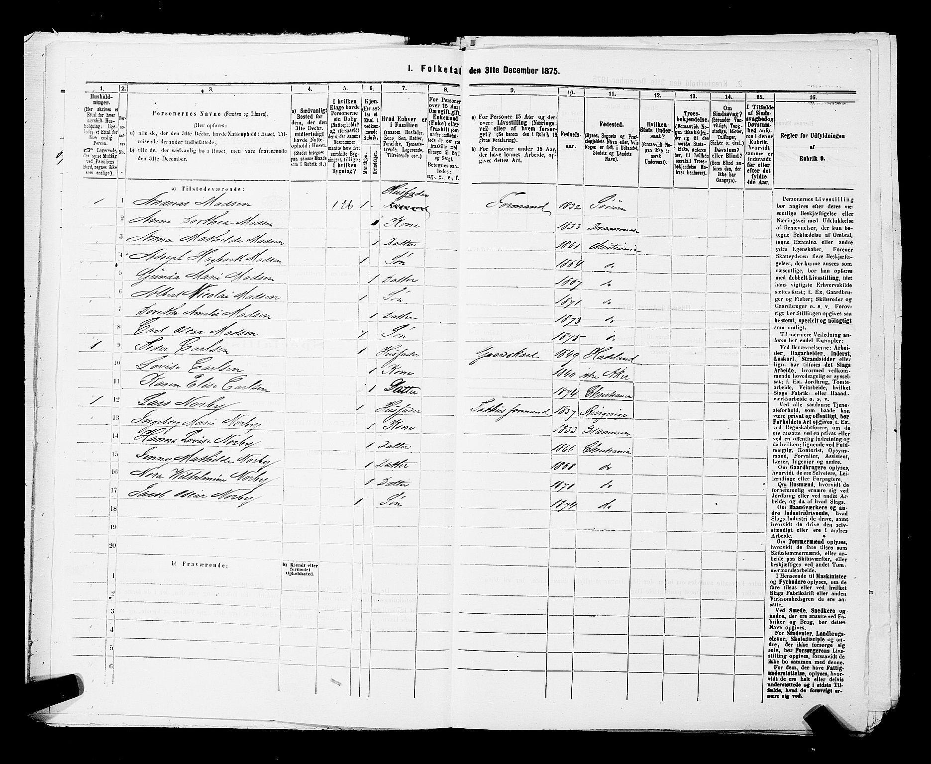 RA, 1875 census for 0301 Kristiania, 1875, p. 893