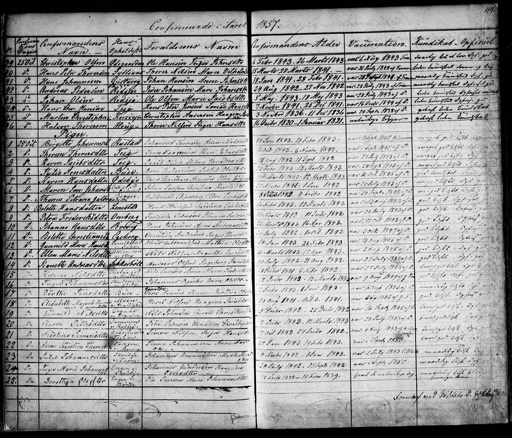 Enebakk prestekontor Kirkebøker, SAO/A-10171c/F/Fa/L0010: Parish register (official) no. I 10, 1829-1876, p. 114
