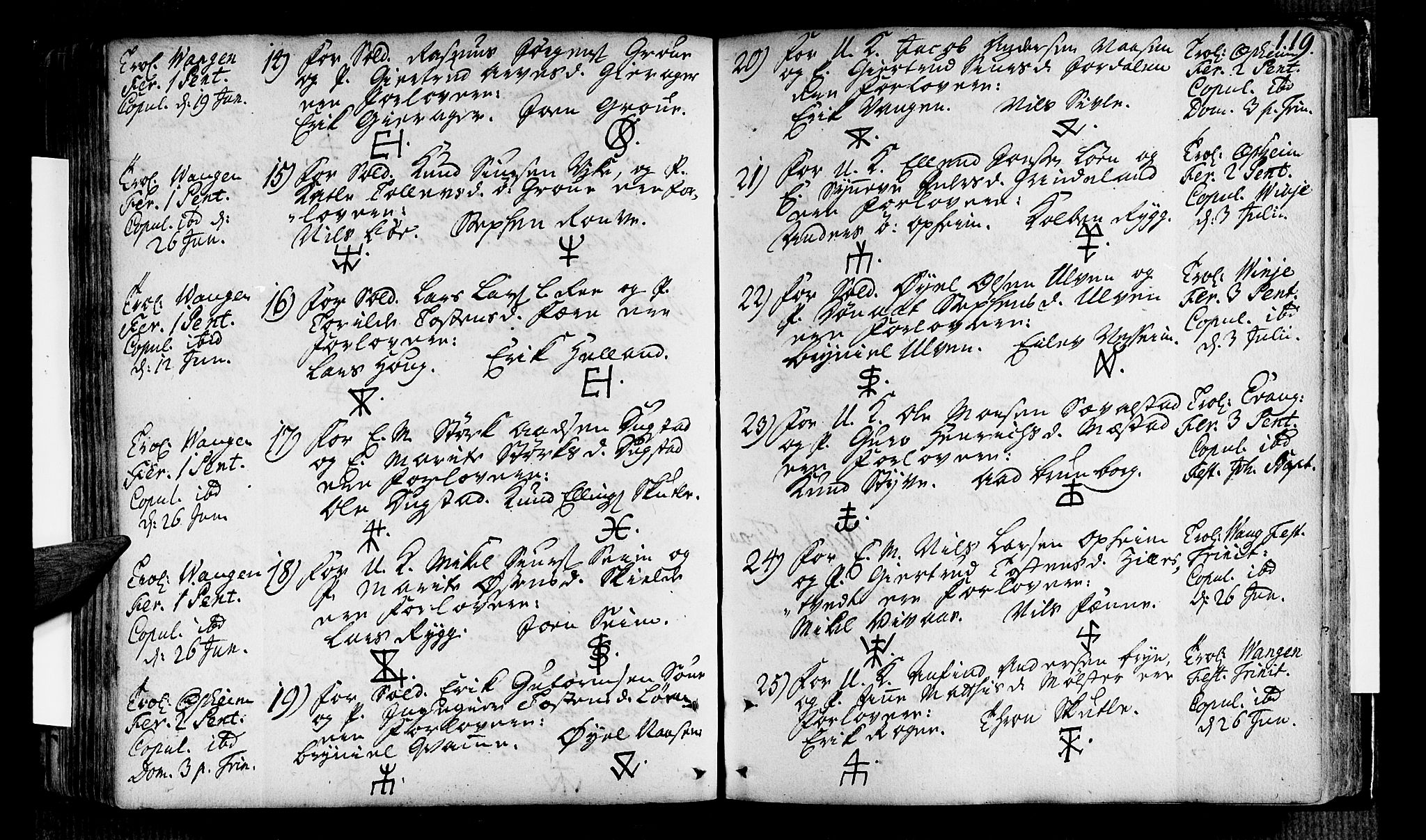 Voss sokneprestembete, AV/SAB-A-79001/H/Haa: Parish register (official) no. A 7, 1731-1773, p. 119