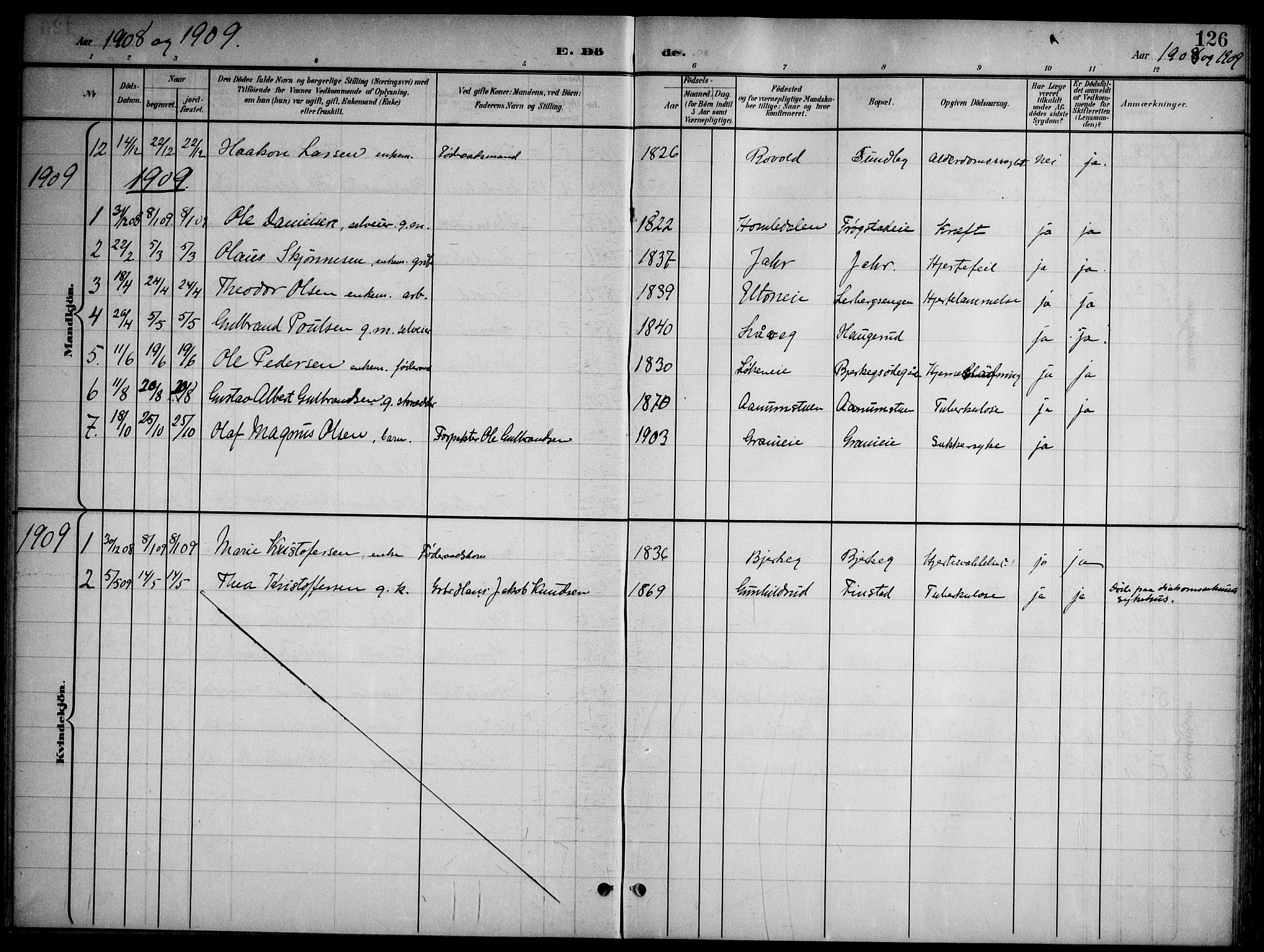 Nannestad prestekontor Kirkebøker, AV/SAO-A-10414a/G/Gb/L0001: Parish register (copy) no. II 1, 1901-1917, p. 126