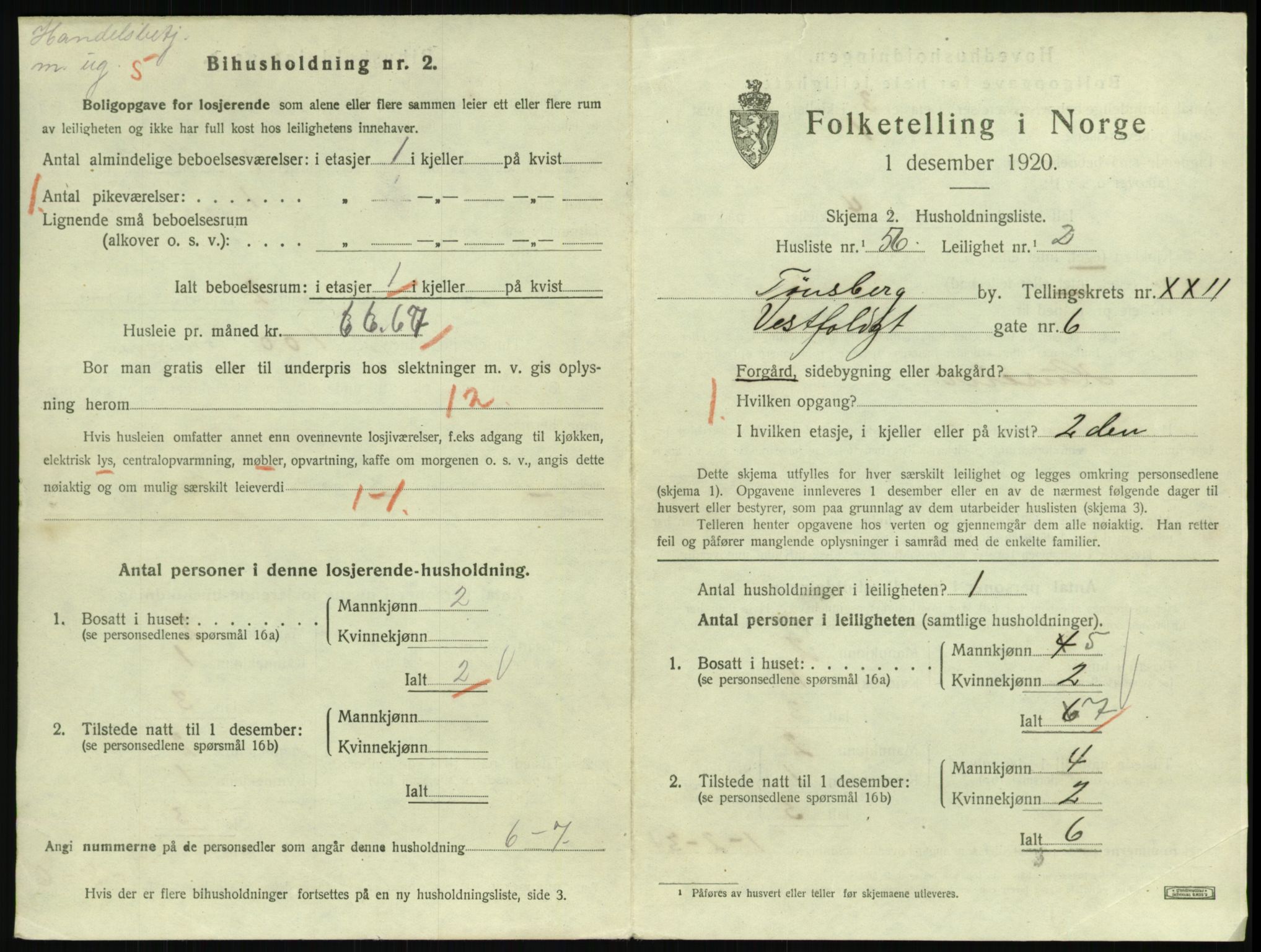 SAKO, 1920 census for Tønsberg, 1920, p. 8137