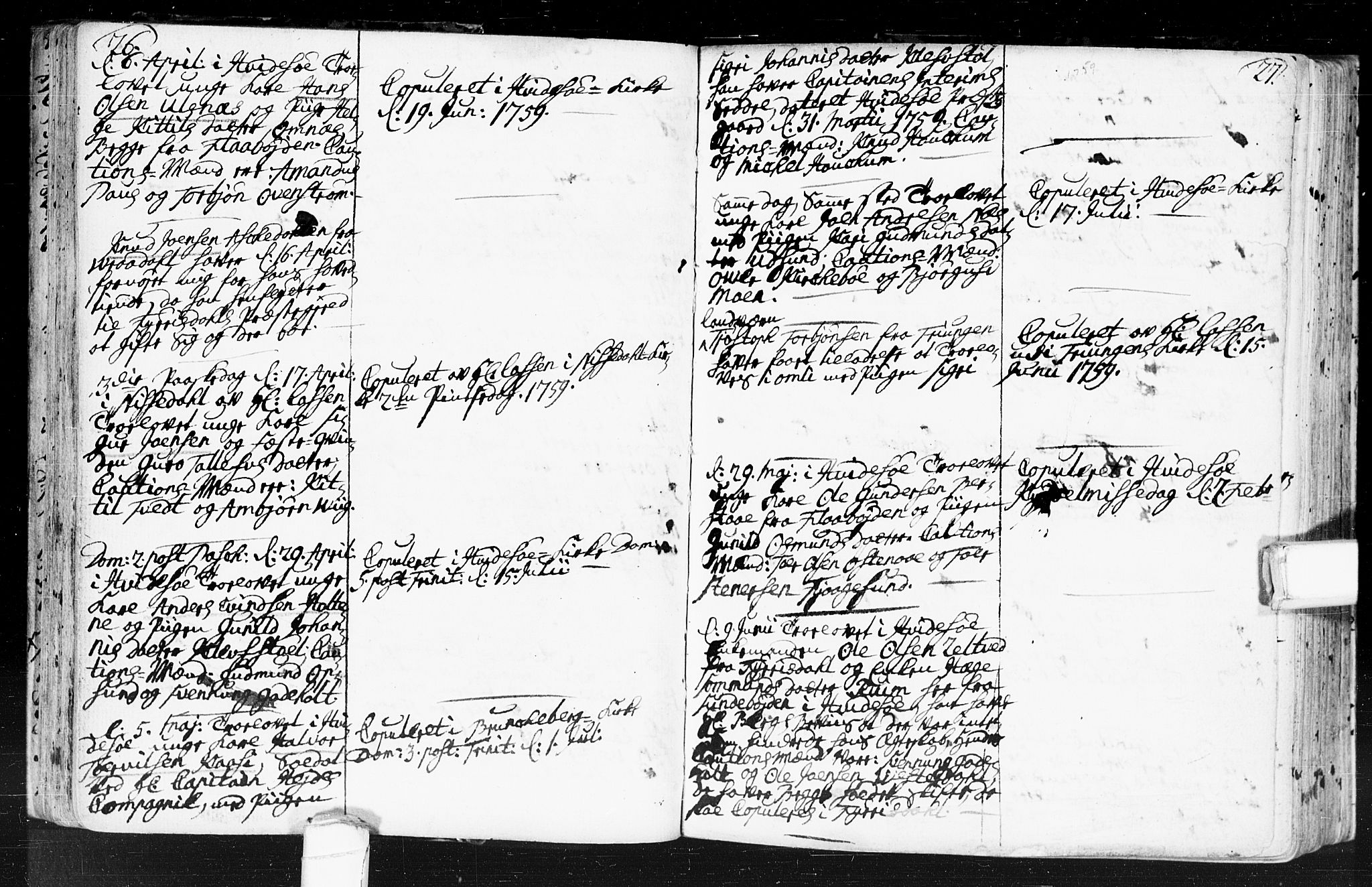 Kviteseid kirkebøker, SAKO/A-276/F/Fa/L0001: Parish register (official) no. I 1, 1754-1773, p. 26-27
