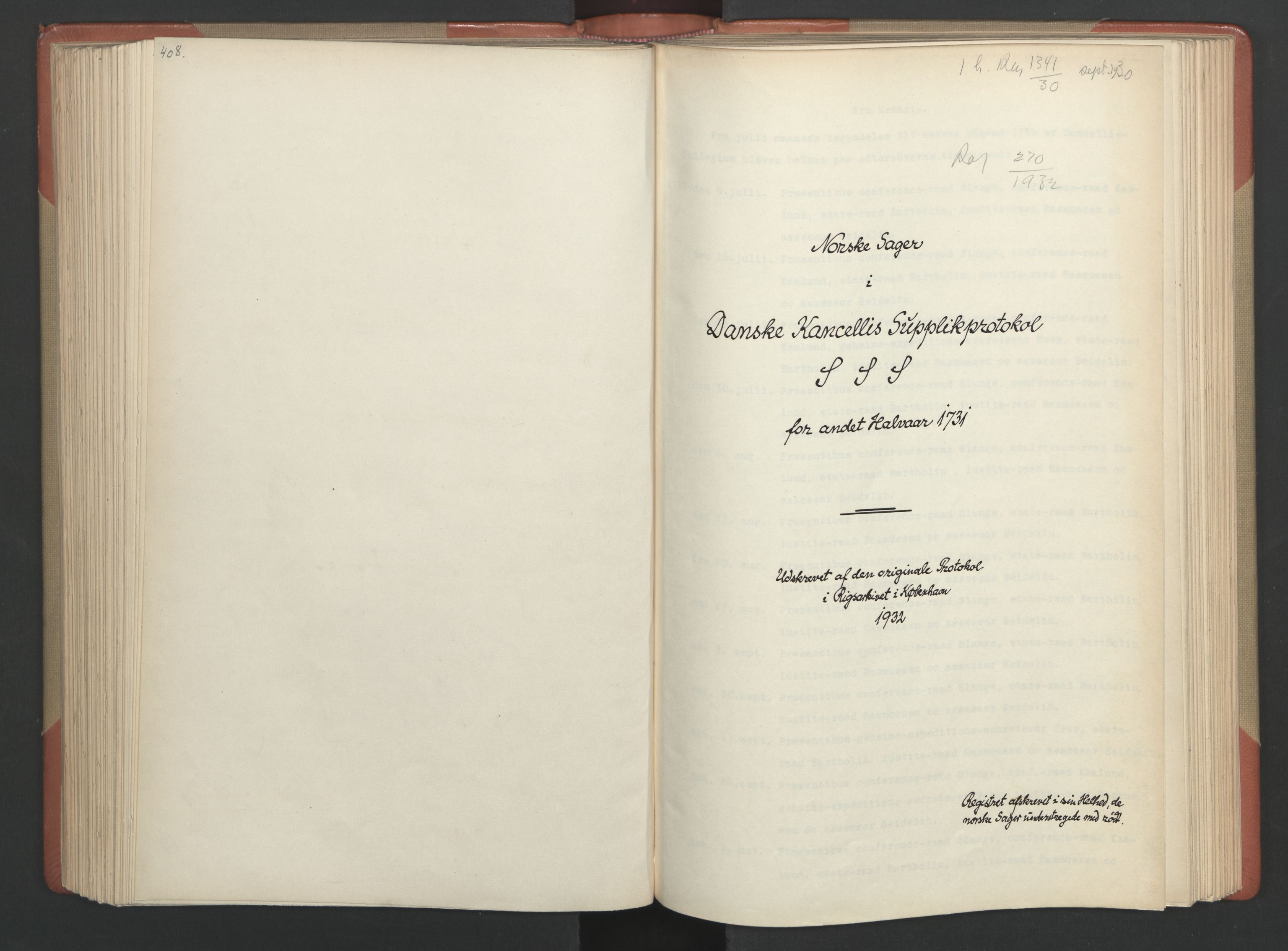 Avskriftsamlingen, AV/RA-EA-4022/F/Fa/L0094: Supplikker, 1731, p. 208