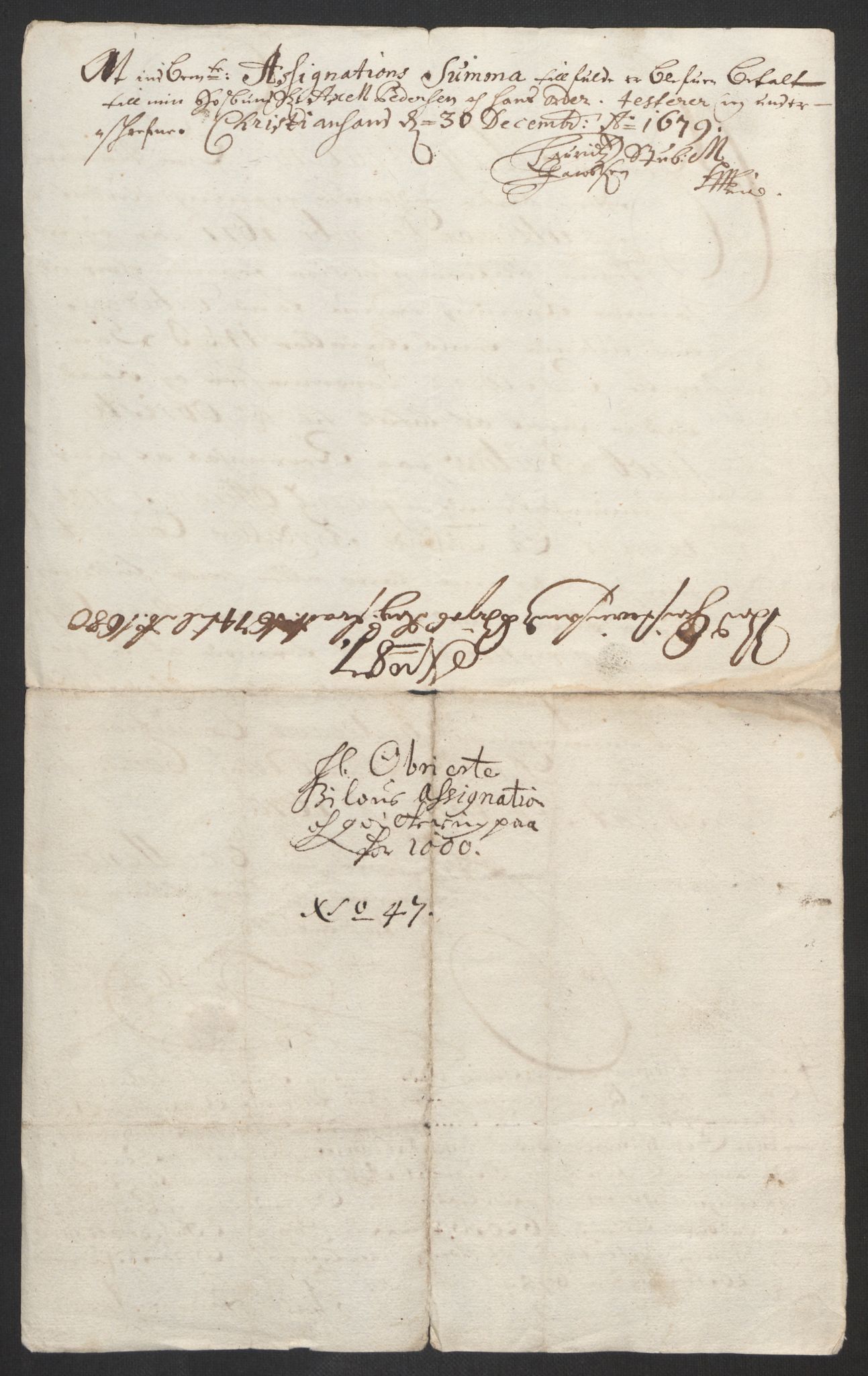 Rentekammeret inntil 1814, Reviderte regnskaper, Byregnskaper, AV/RA-EA-4066/R/Rm/L0258: [M1] Kontribusjonsregnskap, 1664-1700, p. 363