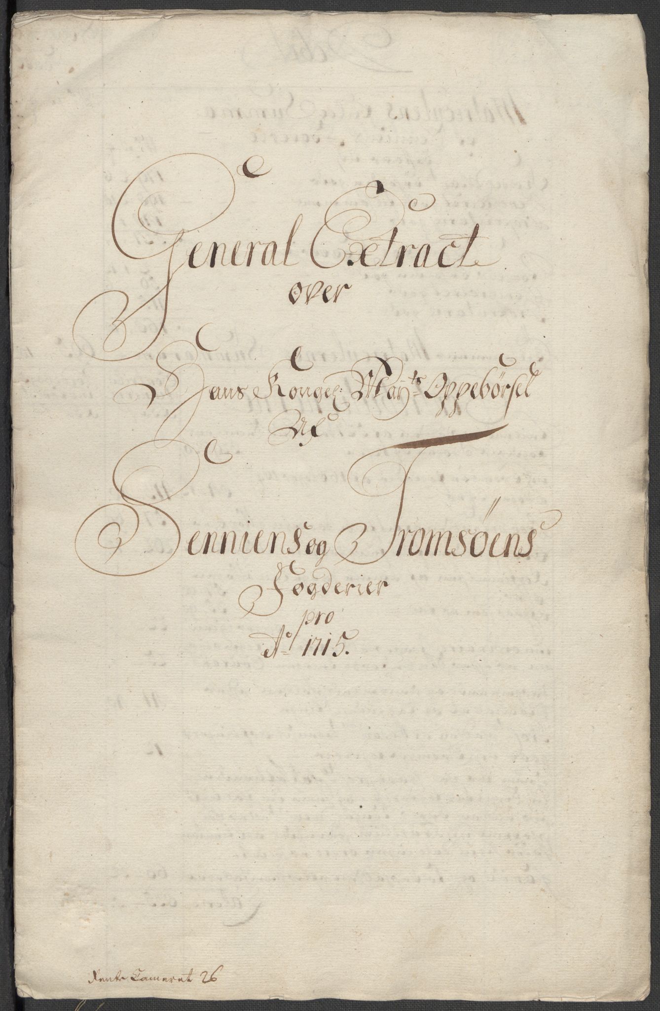 Rentekammeret inntil 1814, Reviderte regnskaper, Fogderegnskap, AV/RA-EA-4092/R68/L4761: Fogderegnskap Senja og Troms, 1715, p. 14