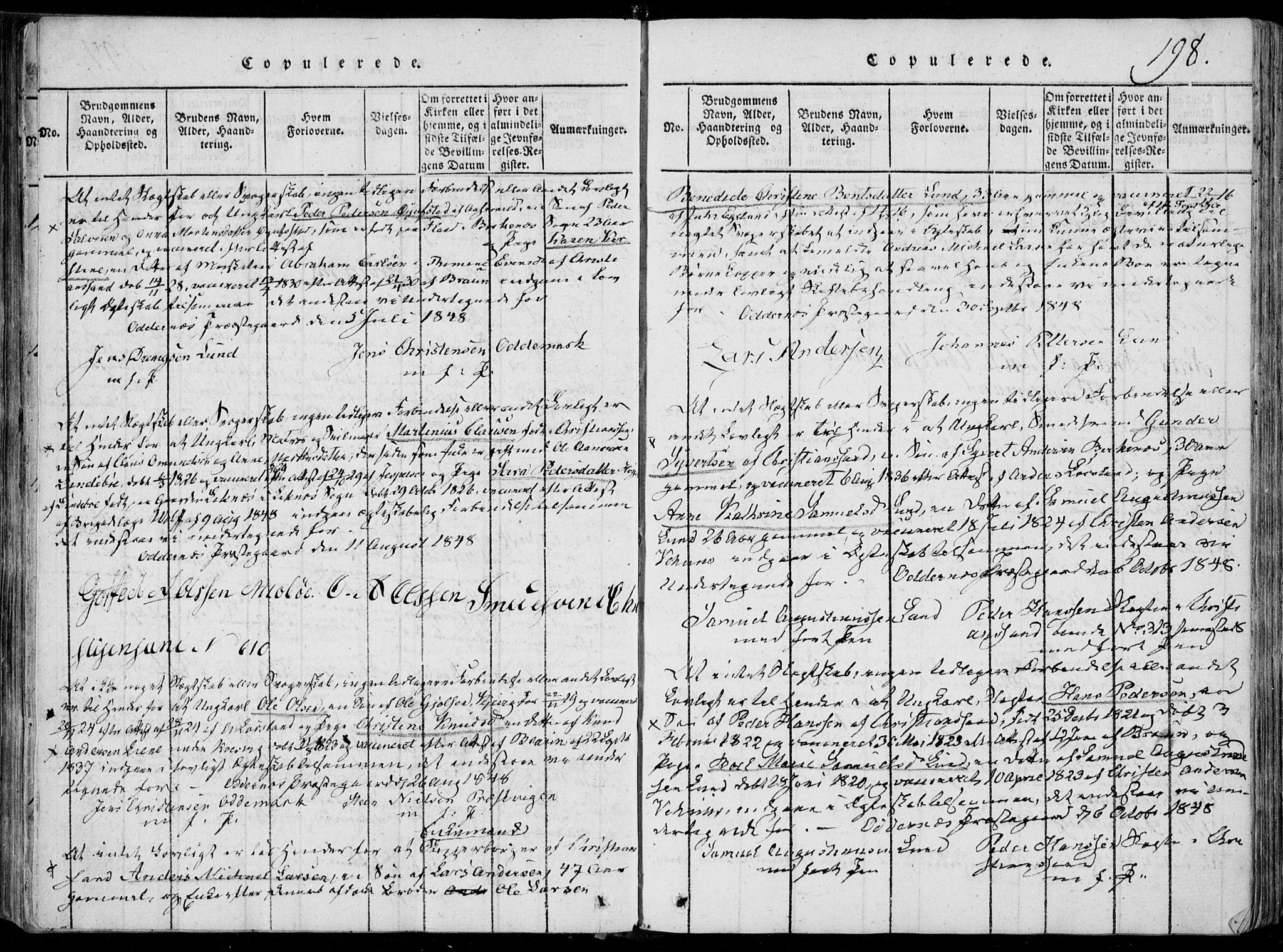 Oddernes sokneprestkontor, AV/SAK-1111-0033/F/Fa/Faa/L0005: Parish register (official) no. A 5, 1820-1838, p. 198