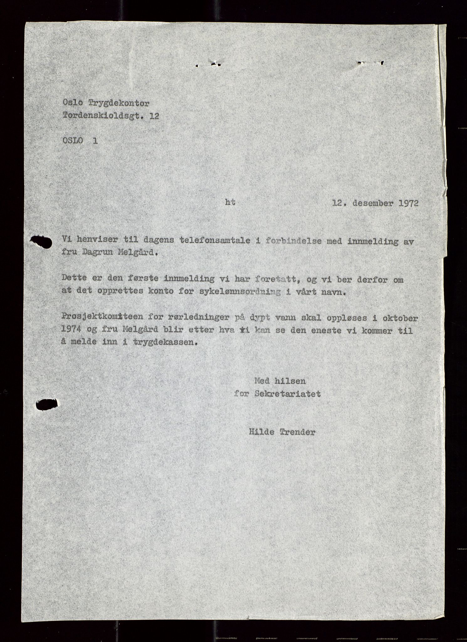 Industridepartementet, Oljekontoret, AV/SAST-A-101348/Di/L0002: DWP, måneds- kvartals- halvårs- og årsrapporter, økonomi, personell, div., 1972-1974, p. 562