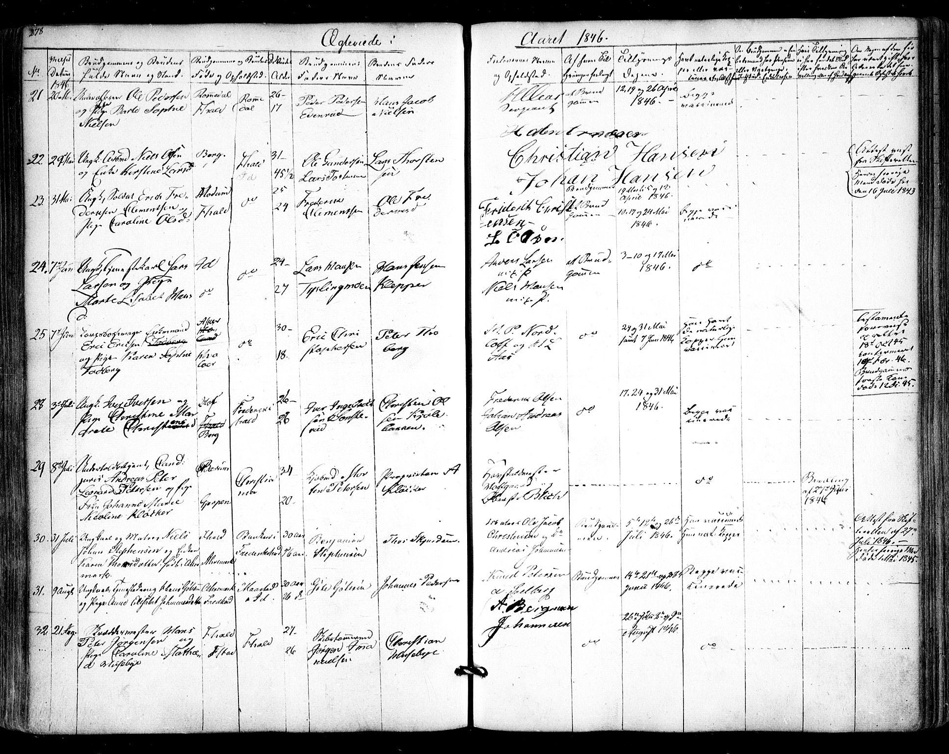 Halden prestekontor Kirkebøker, AV/SAO-A-10909/F/Fa/L0006: Parish register (official) no. I 6, 1845-1856, p. 278