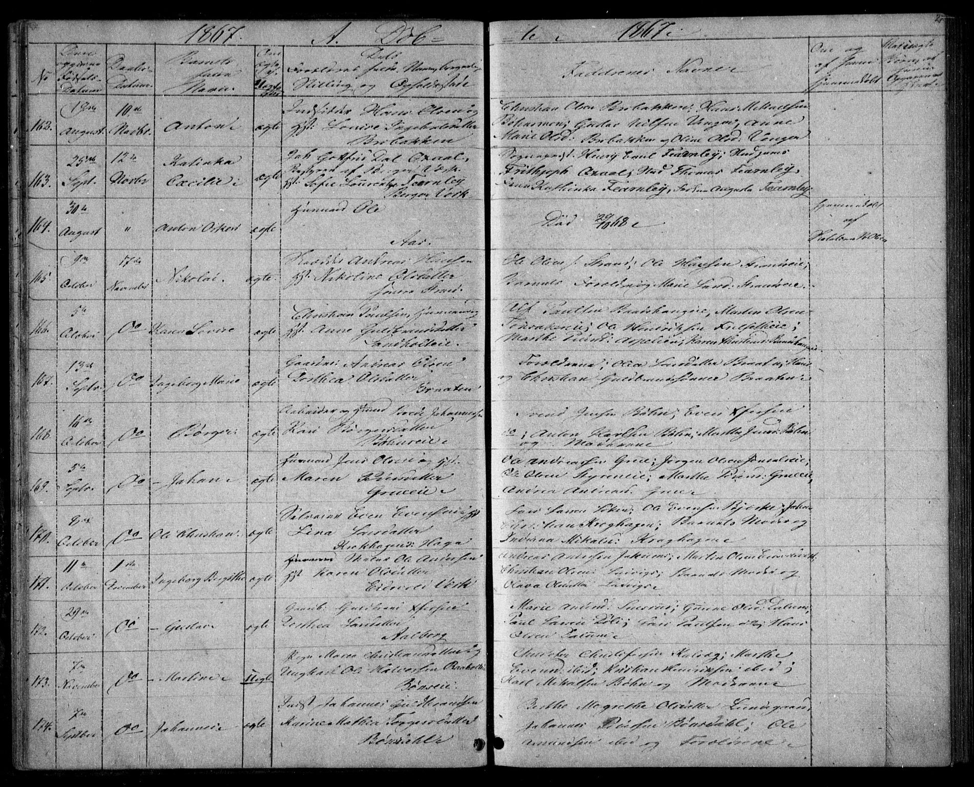Eidsvoll prestekontor Kirkebøker, SAO/A-10888/G/Ga/L0002: Parish register (copy) no. I 2, 1866-1871, p. 27