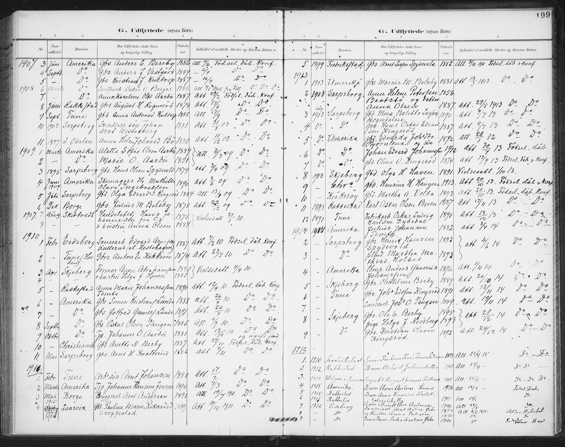 Varteig prestekontor Kirkebøker, SAO/A-10447a/F/Fa/L0003: Parish register (official) no. 3, 1899-1919, p. 199