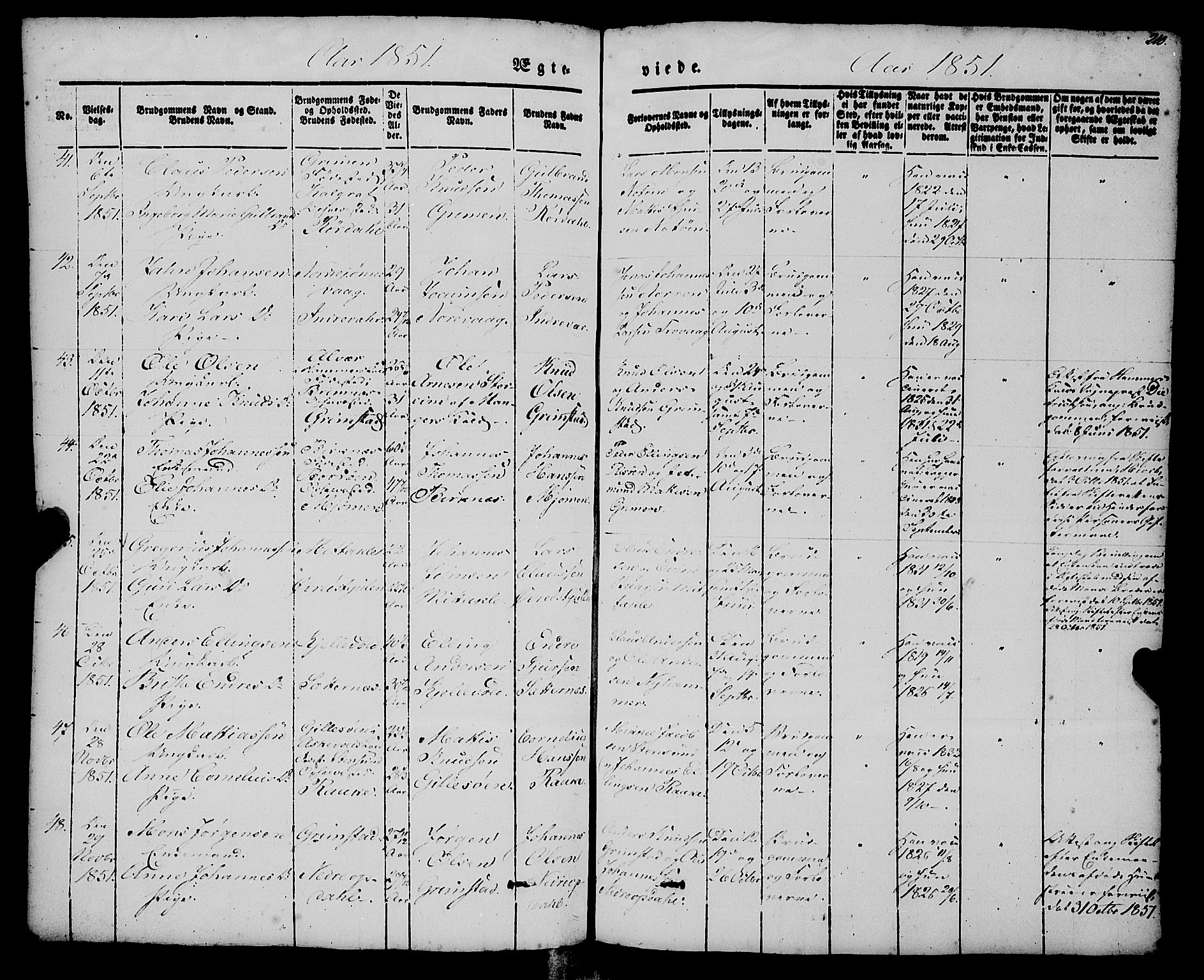 Gulen sokneprestembete, AV/SAB-A-80201/H/Haa/Haaa/L0021: Parish register (official) no. A 21, 1848-1858, p. 210