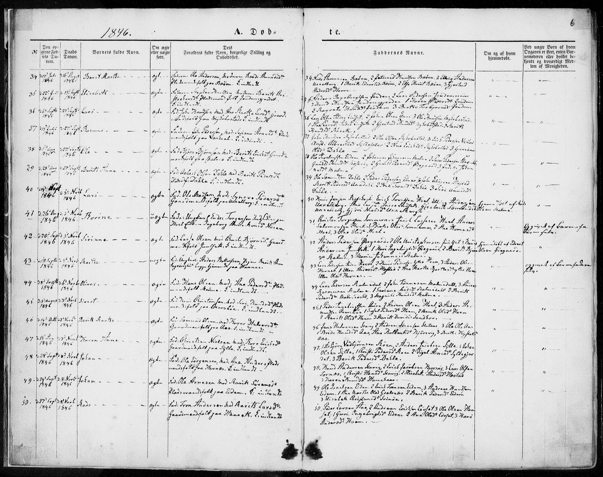 Ministerialprotokoller, klokkerbøker og fødselsregistre - Møre og Romsdal, AV/SAT-A-1454/565/L0748: Parish register (official) no. 565A02, 1845-1872, p. 6