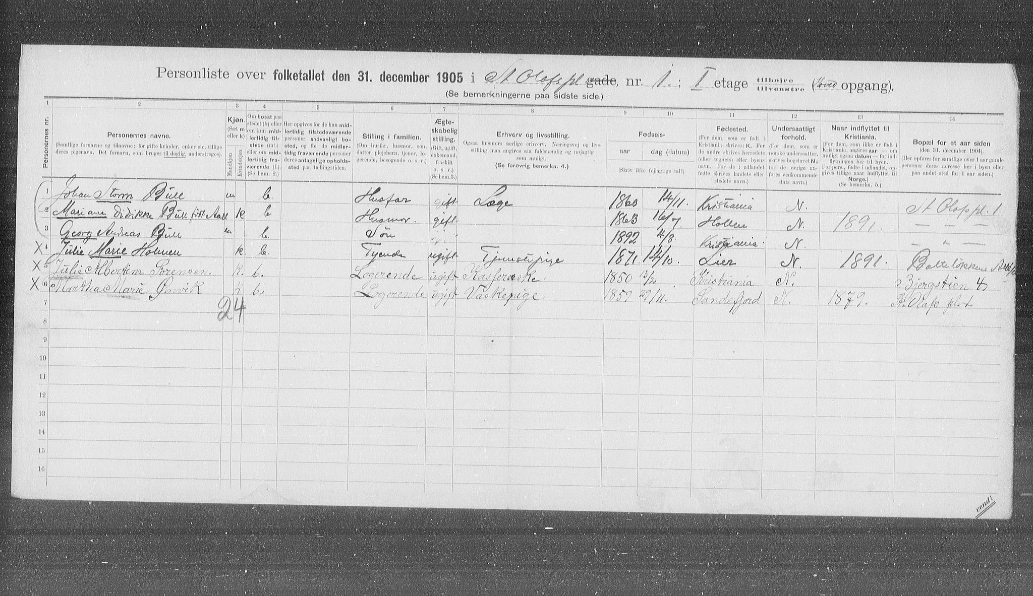 OBA, Municipal Census 1905 for Kristiania, 1905, p. 53428