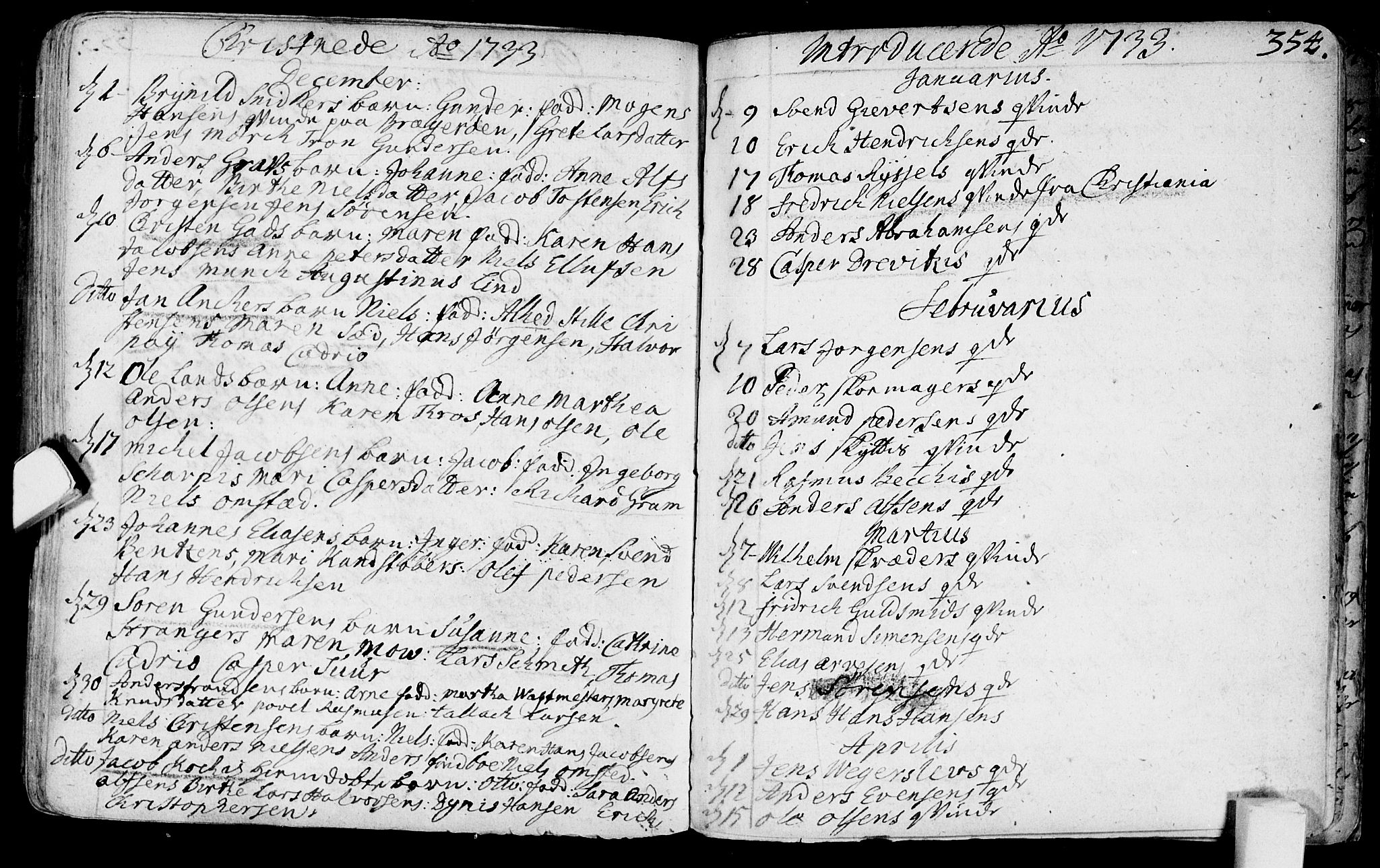 Bragernes kirkebøker, SAKO/A-6/F/Fa/L0003: Parish register (official) no. I 3, 1706-1734, p. 354