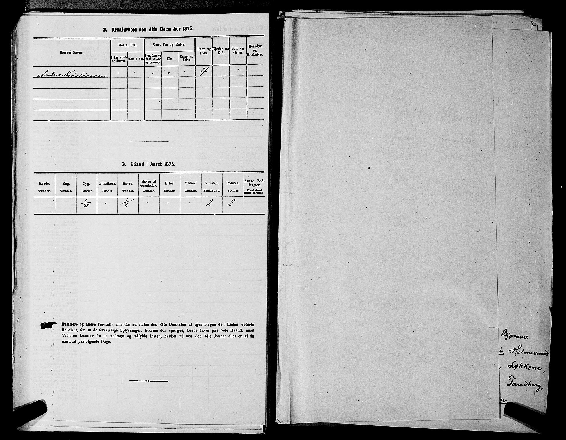 RA, 1875 census for 0220P Asker, 1875, p. 2261