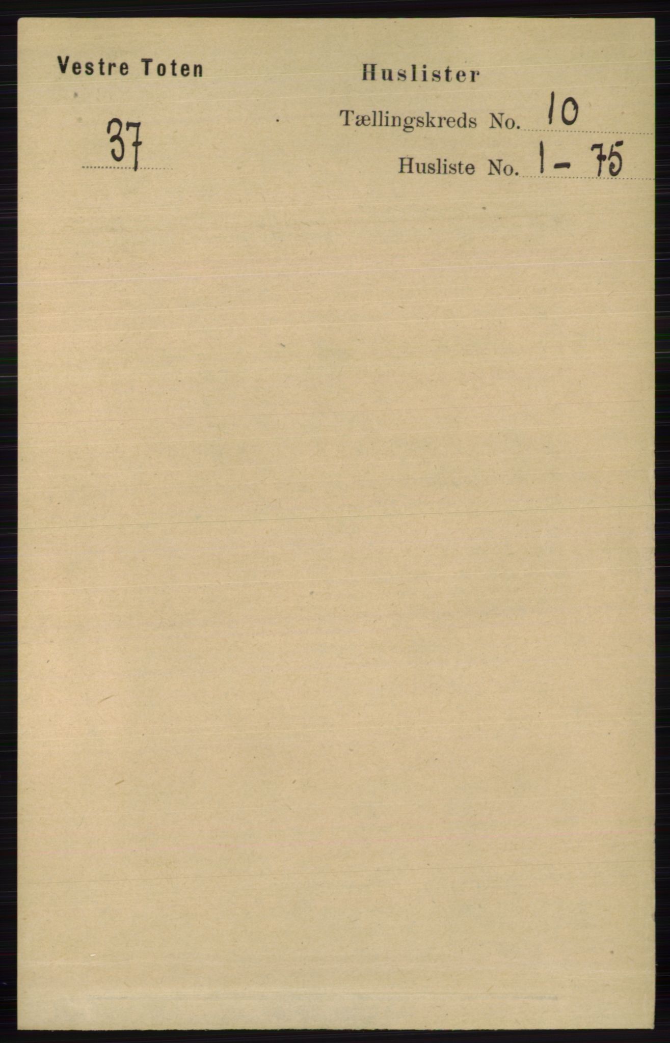 RA, 1891 census for 0529 Vestre Toten, 1891, p. 6107