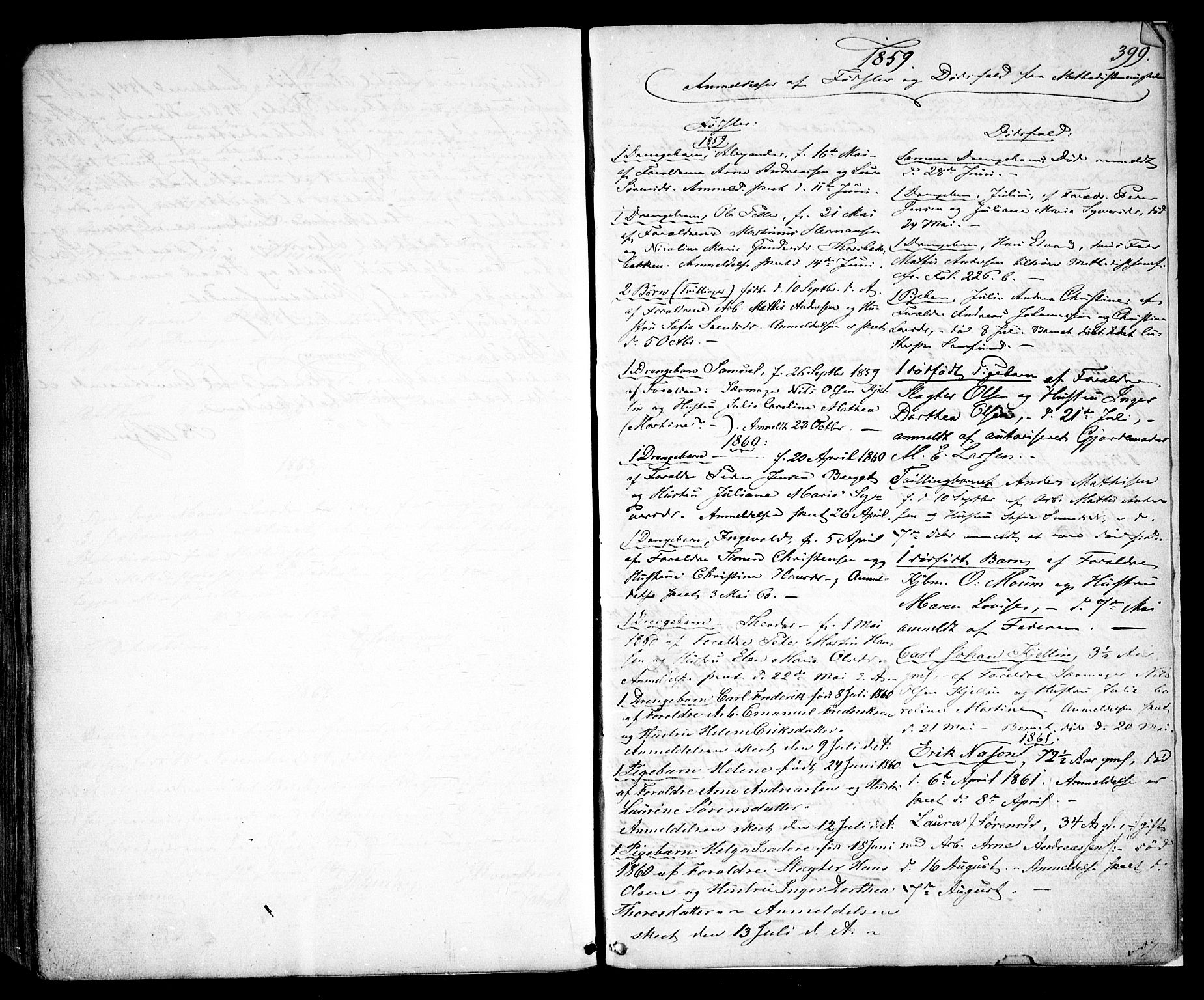 Sarpsborg prestekontor Kirkebøker, SAO/A-2006/F/Fa/L0001: Parish register (official) no. 1, 1859-1868, p. 399