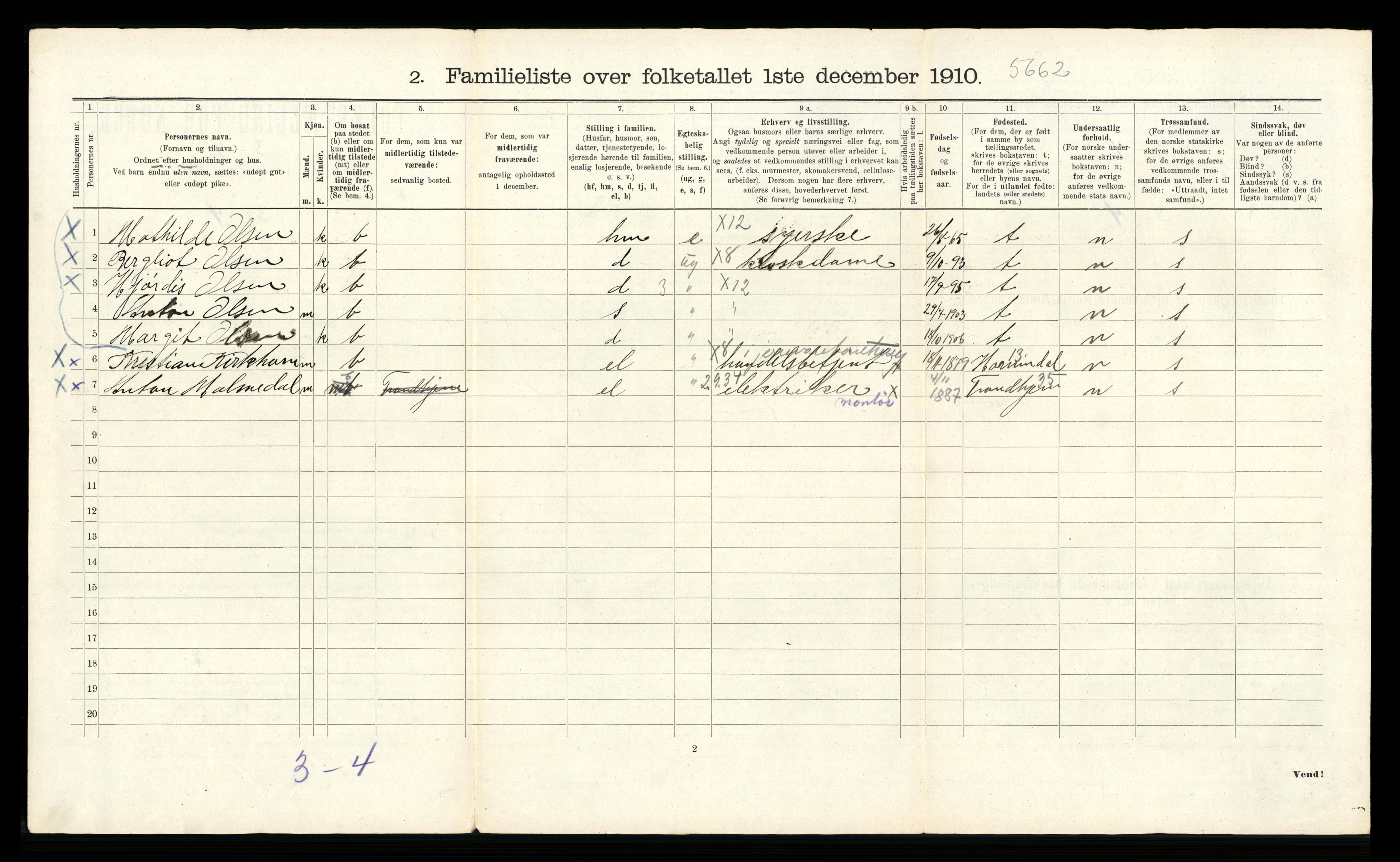 RA, 1910 census for Bergen, 1910, p. 21580