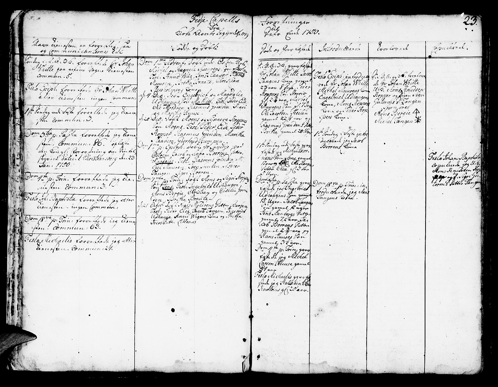 Lindås Sokneprestembete, AV/SAB-A-76701/H/Haa/Haaa/L0003: Parish register (official) no. A 3, 1748-1764, p. 23