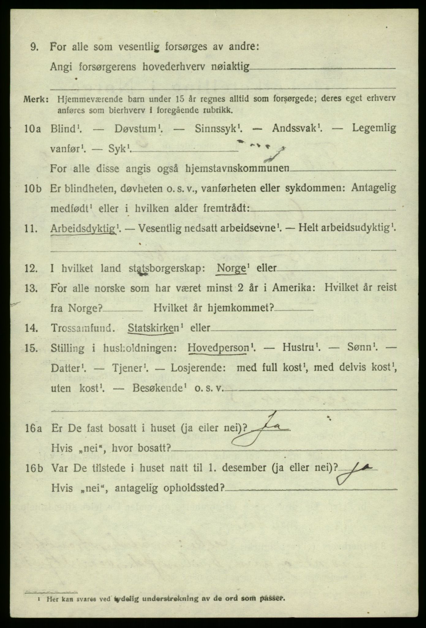 SAB, 1920 census for Fjell, 1920, p. 2263