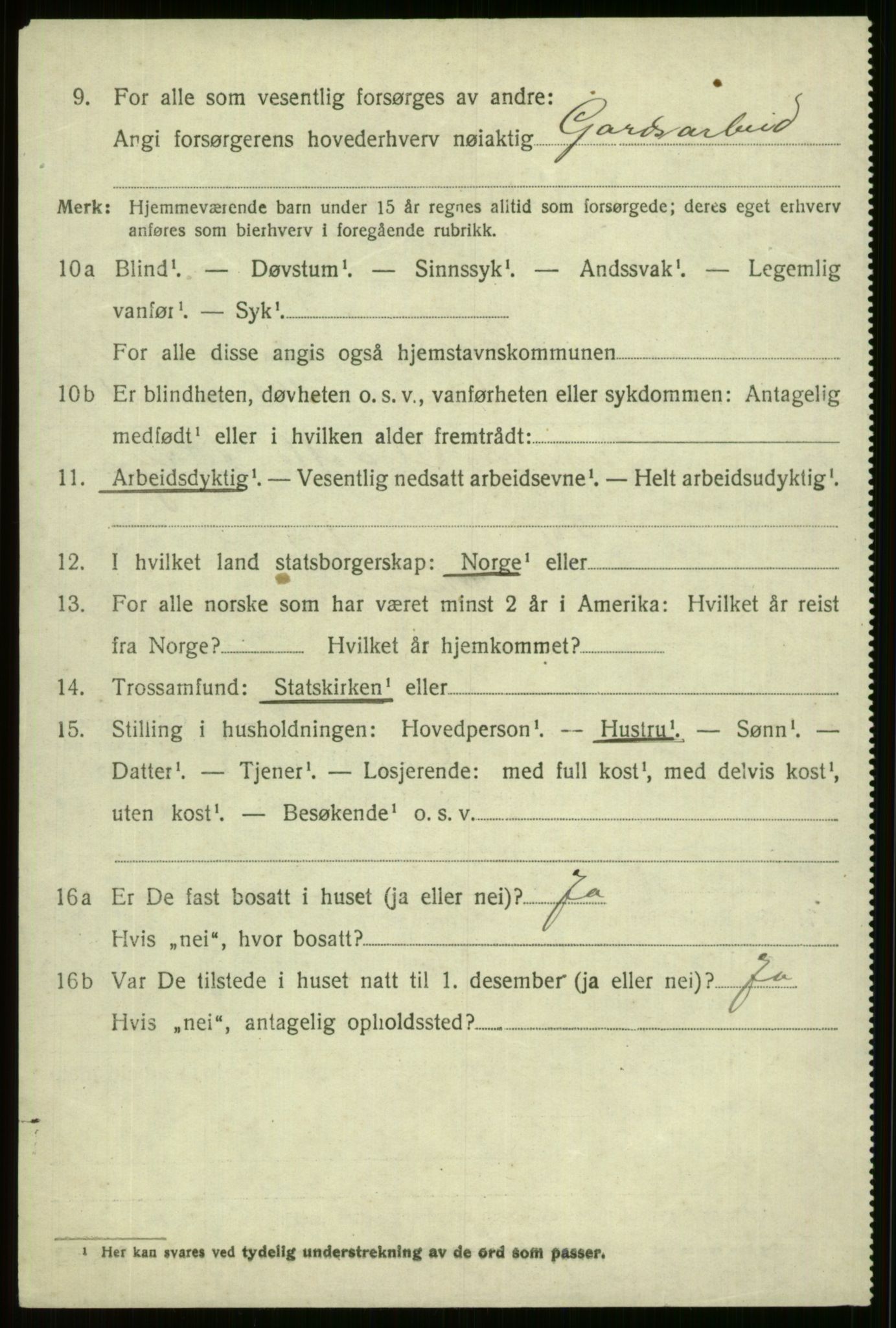 SAB, 1920 census for Voss, 1920, p. 16682