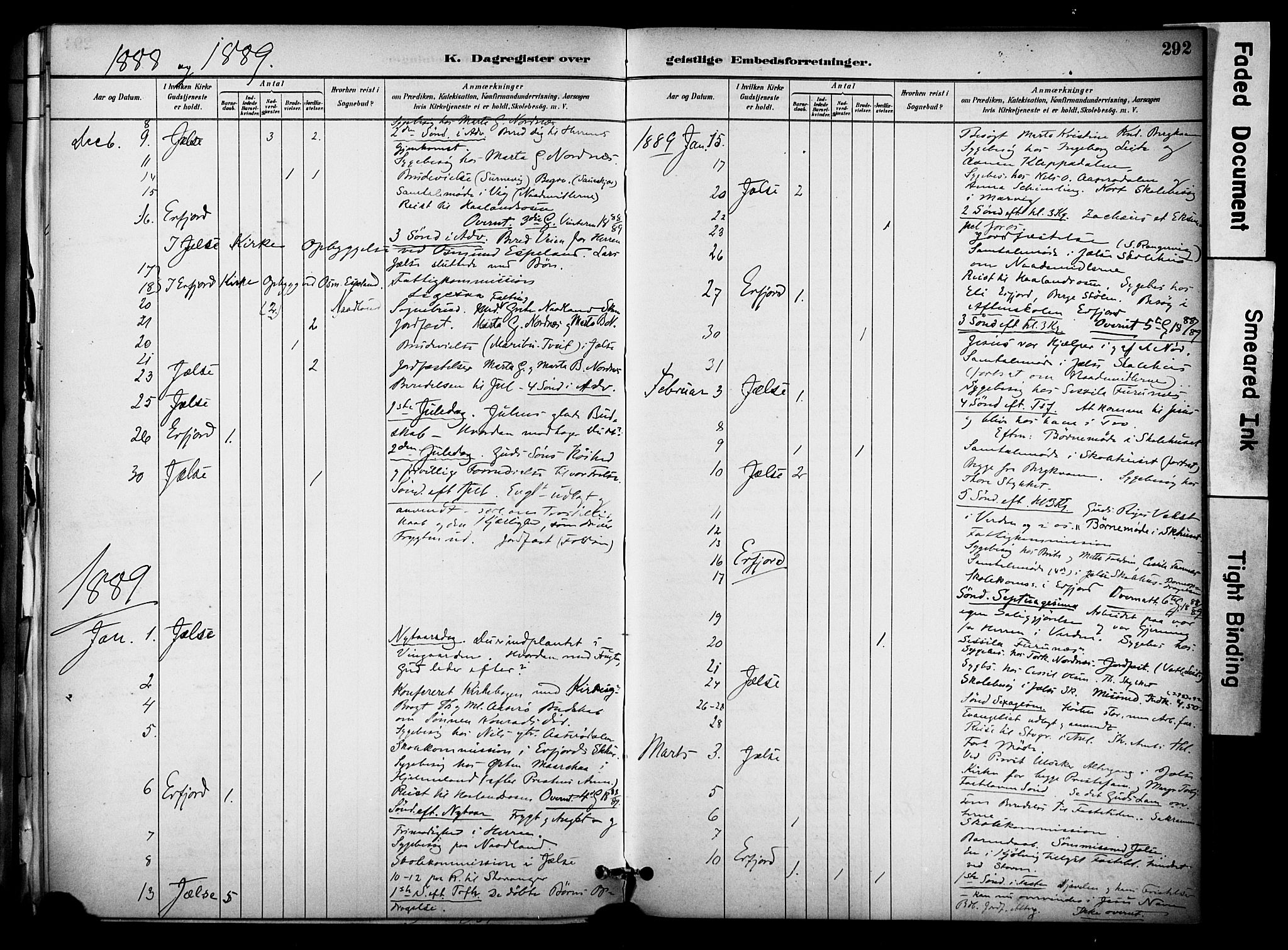 Jelsa sokneprestkontor, SAST/A-101842/01/IV: Parish register (official) no. A 10, 1884-1906, p. 292