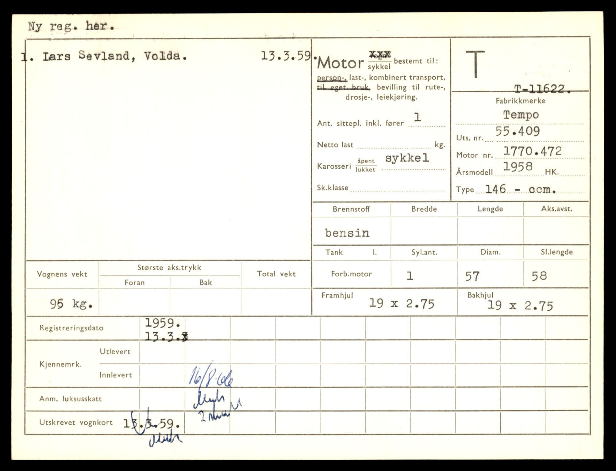 Møre og Romsdal vegkontor - Ålesund trafikkstasjon, AV/SAT-A-4099/F/Fe/L0030: Registreringskort for kjøretøy T 11620 - T 11799, 1927-1998, p. 21