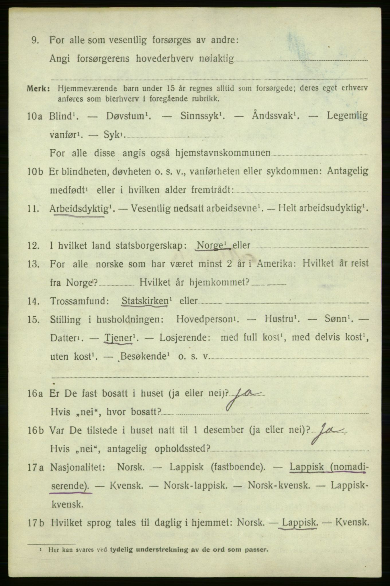 SATØ, 1920 census for Karasjok, 1920, p. 1789