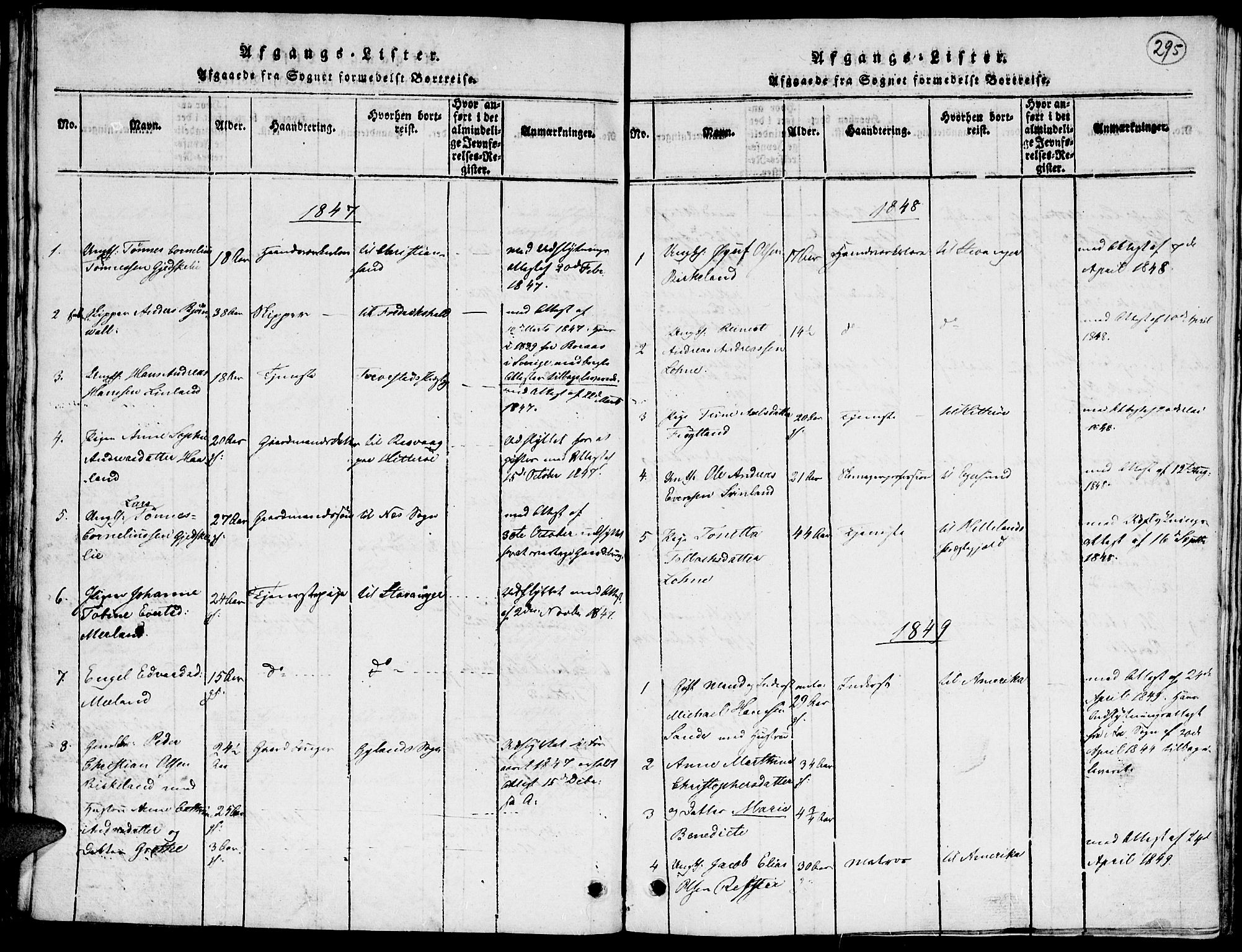 Kvinesdal sokneprestkontor, AV/SAK-1111-0026/F/Fa/Faa/L0001: Parish register (official) no. A 1, 1815-1849, p. 287