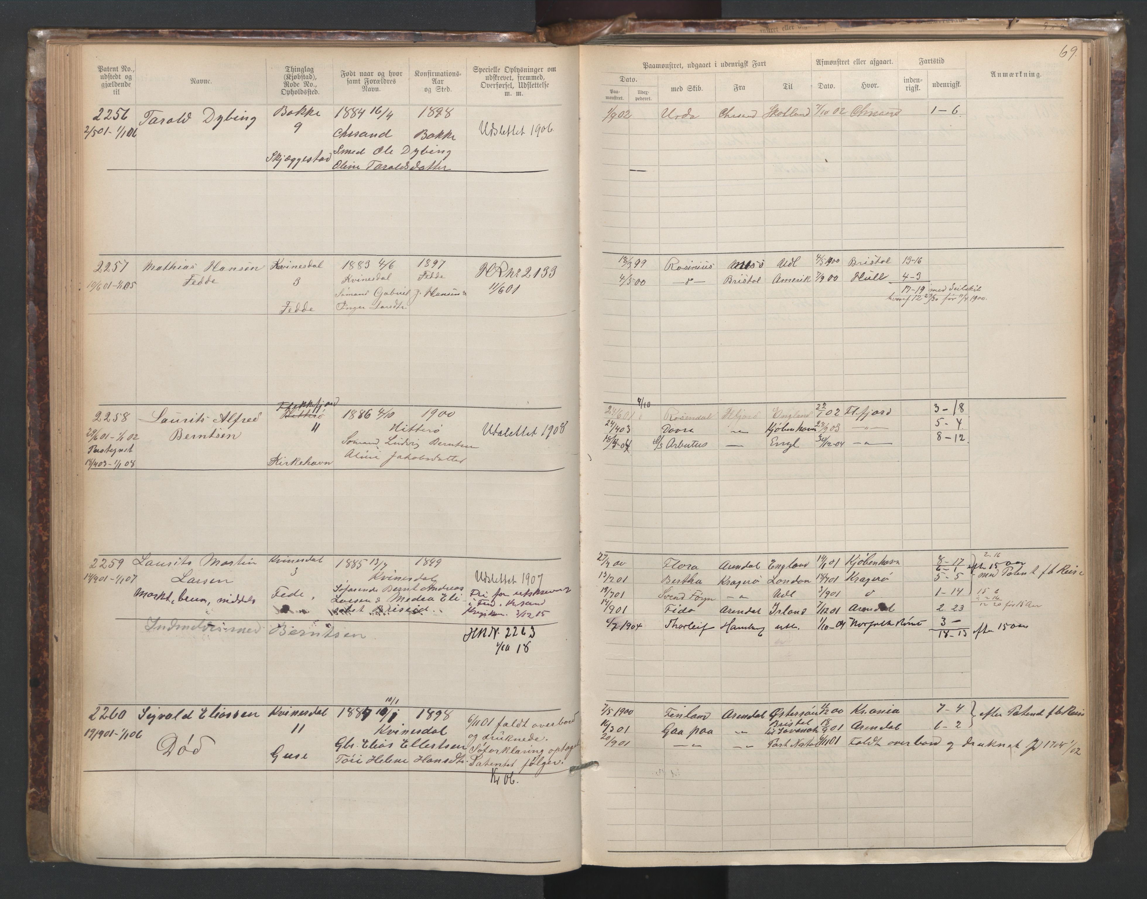 Flekkefjord mønstringskrets, SAK/2031-0018/F/Fa/L0003: Annotasjonsrulle nr 1921-2963 med register, N-3, 1892-1948, p. 100