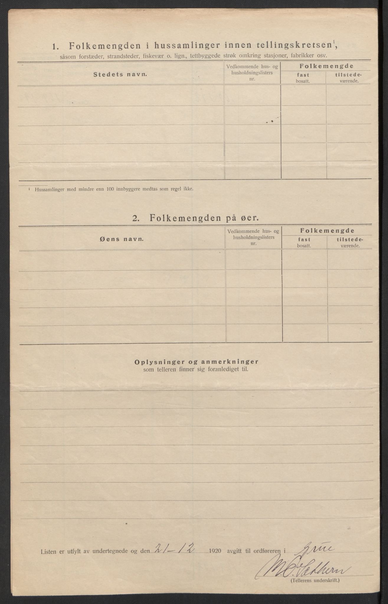 SAH, 1920 census for Grue, 1920, p. 51