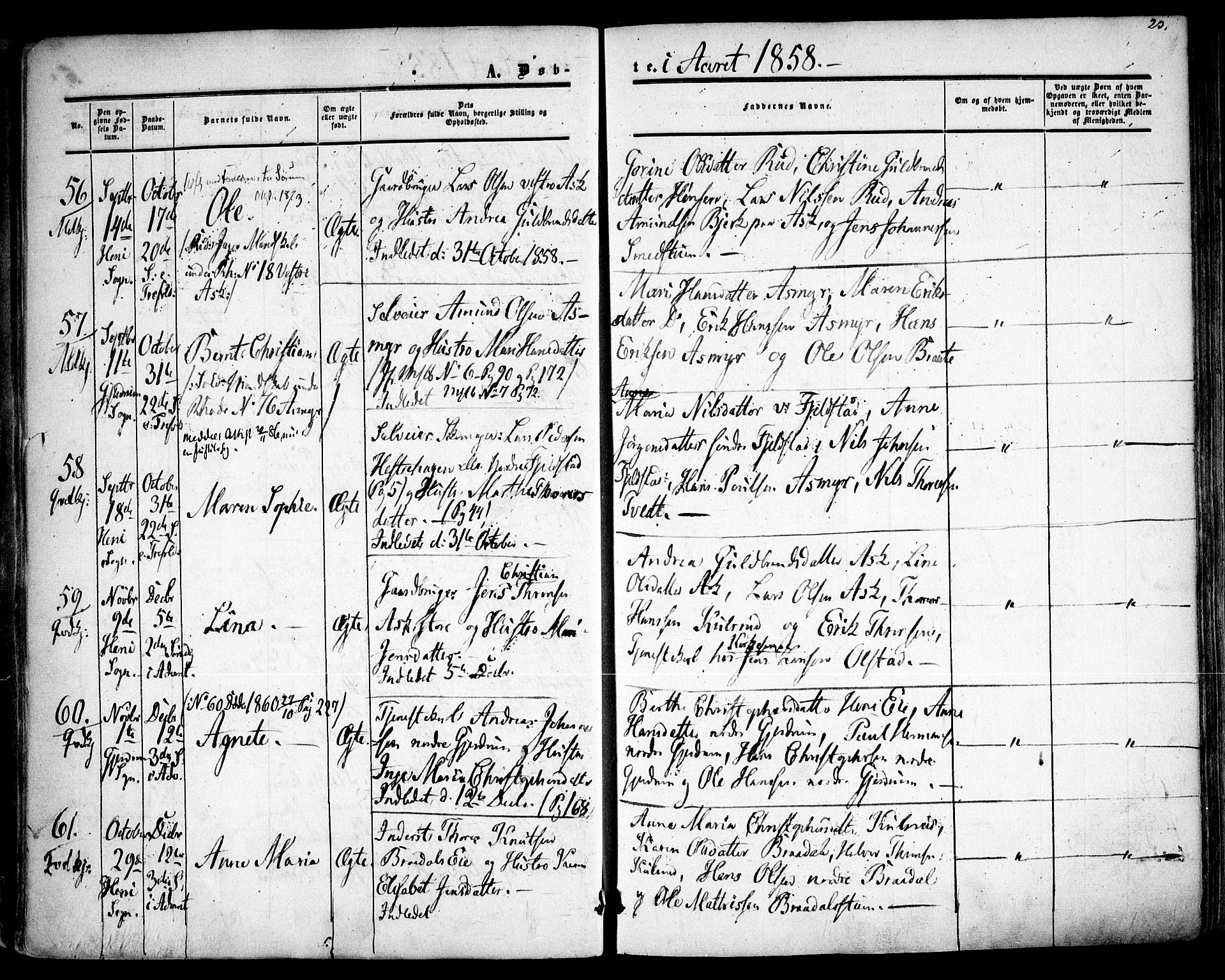 Gjerdrum prestekontor Kirkebøker, AV/SAO-A-10412b/F/Fa/L0007: Parish register (official) no. I 7, 1857-1866, p. 23