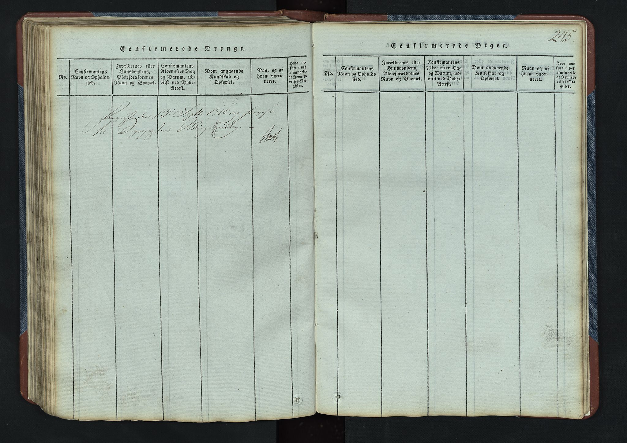 Vang prestekontor, Valdres, SAH/PREST-140/H/Hb/L0003: Parish register (copy) no. 3, 1814-1892, p. 245