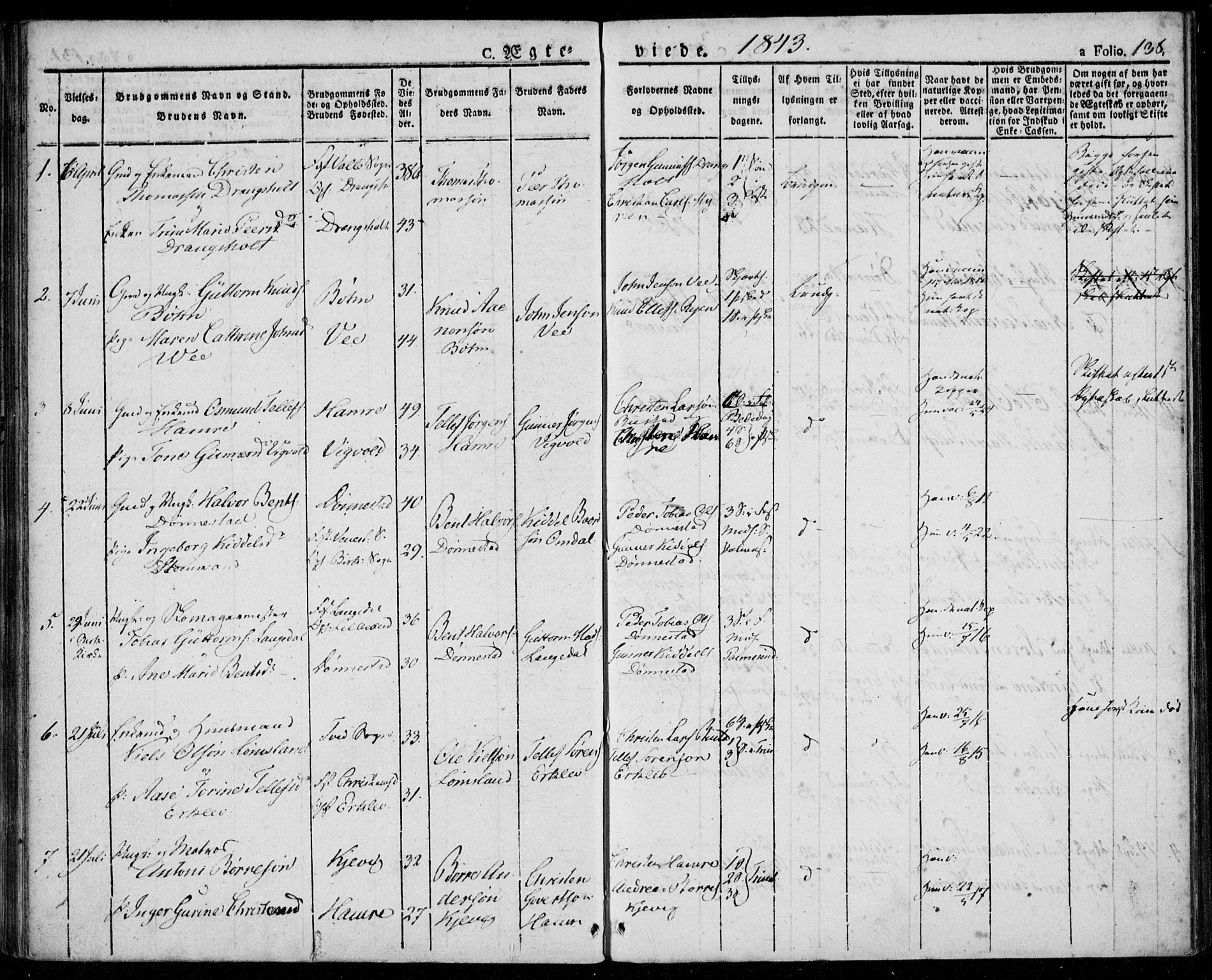 Tveit sokneprestkontor, AV/SAK-1111-0043/F/Fa/L0003: Parish register (official) no. A 3, 1829-1852, p. 138