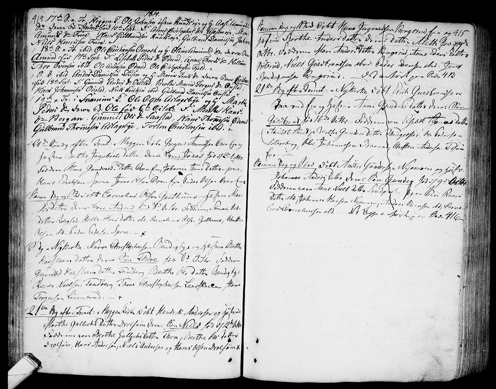 Modum kirkebøker, AV/SAKO-A-234/F/Fa/L0003: Parish register (official) no. 3, 1783-1819, p. 414-415