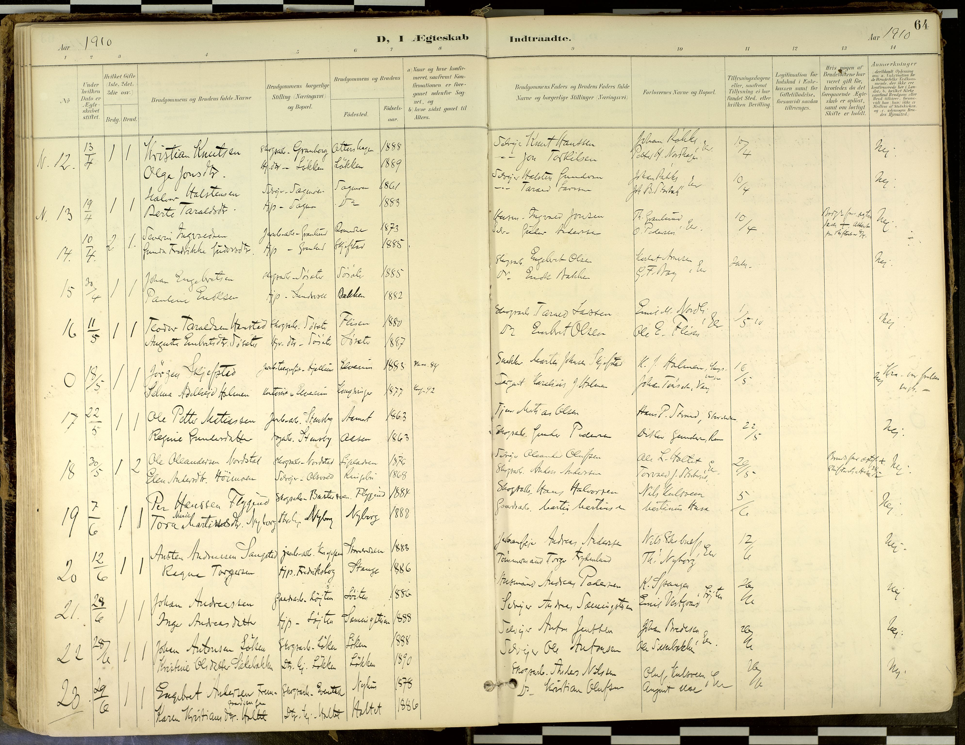 Elverum prestekontor, AV/SAH-PREST-044/H/Ha/Haa/L0018: Parish register (official) no. 18, 1894-1914, p. 64