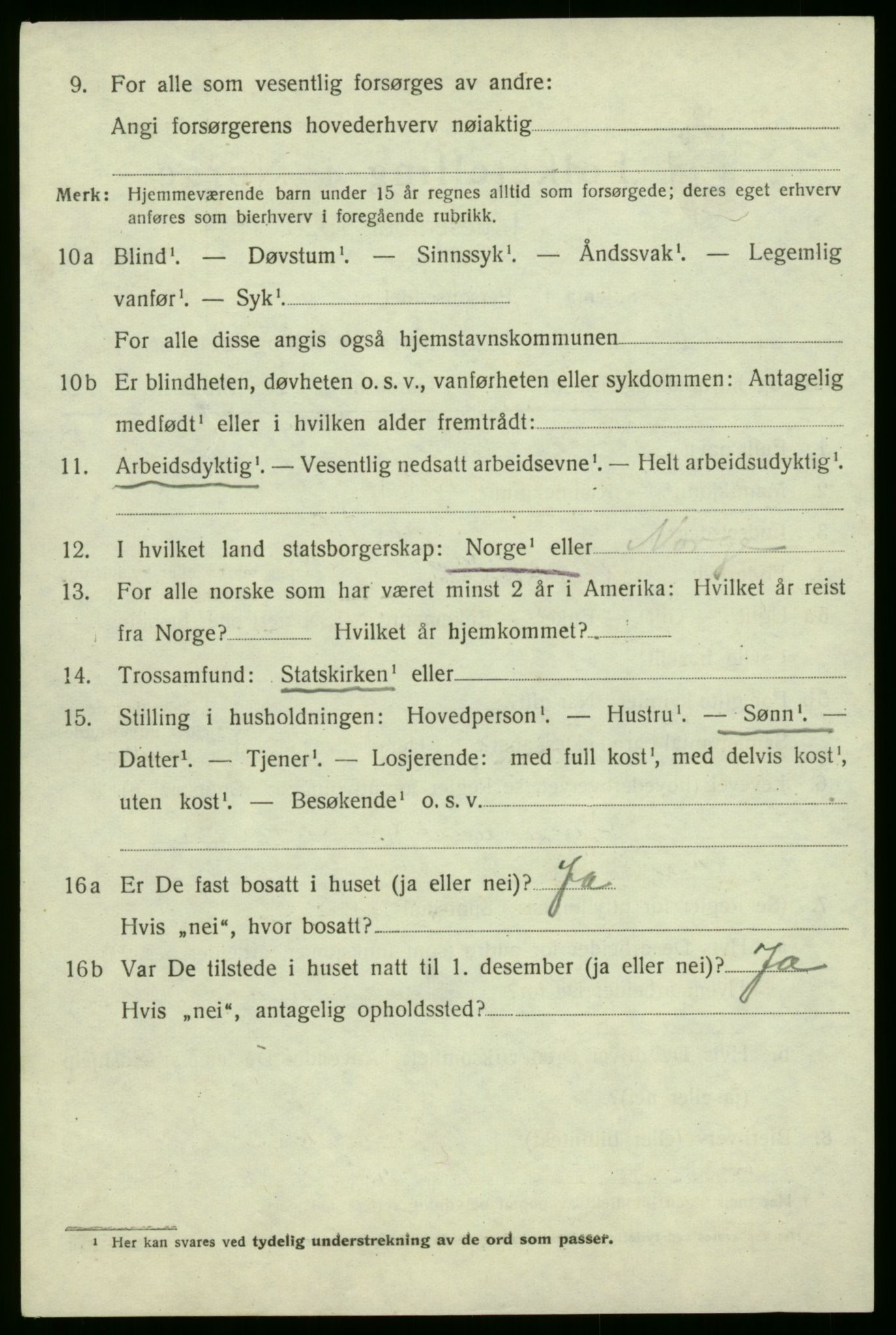 SAB, 1920 census for Brekke, 1920, p. 335