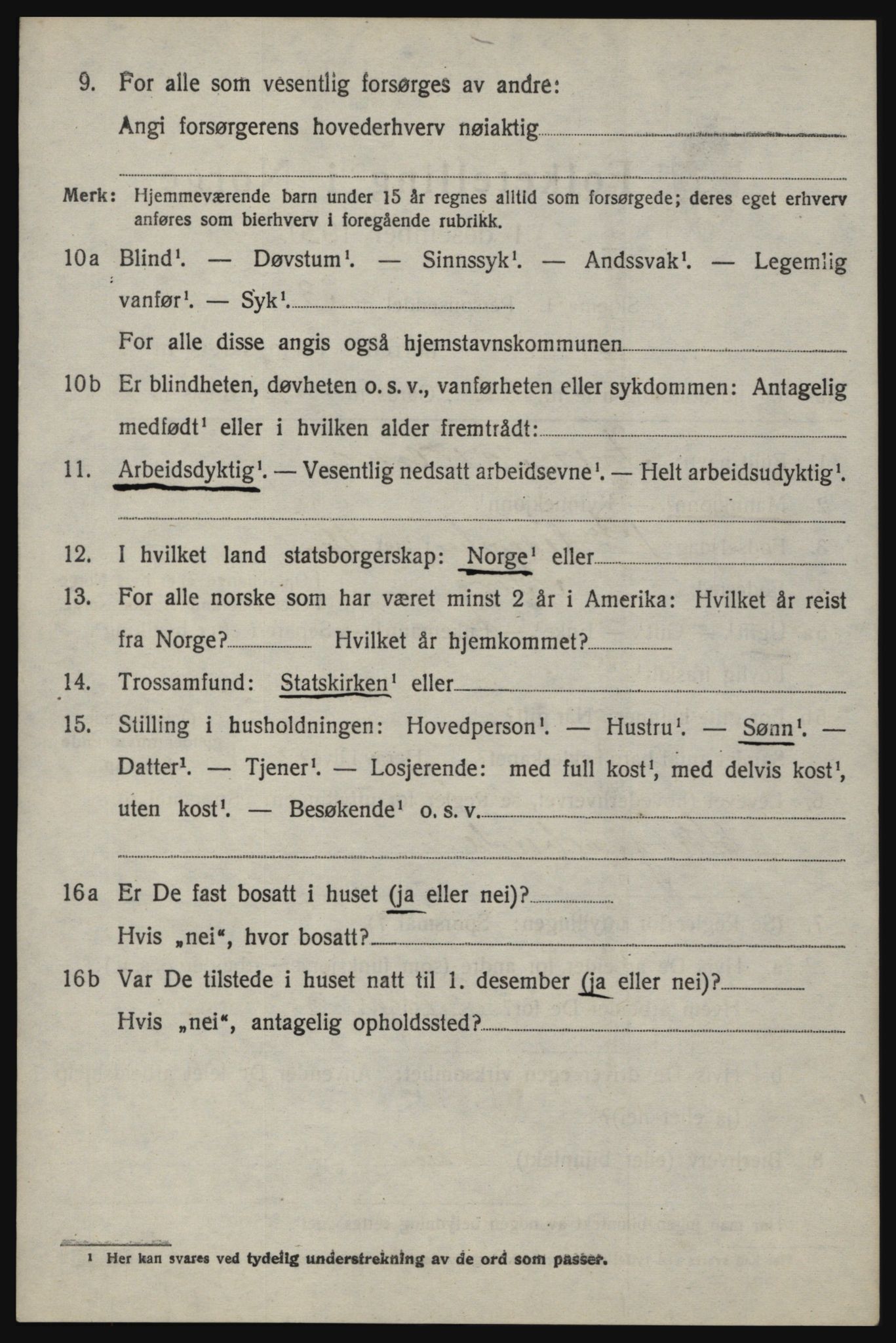 SAO, 1920 census for Berg, 1920, p. 9224