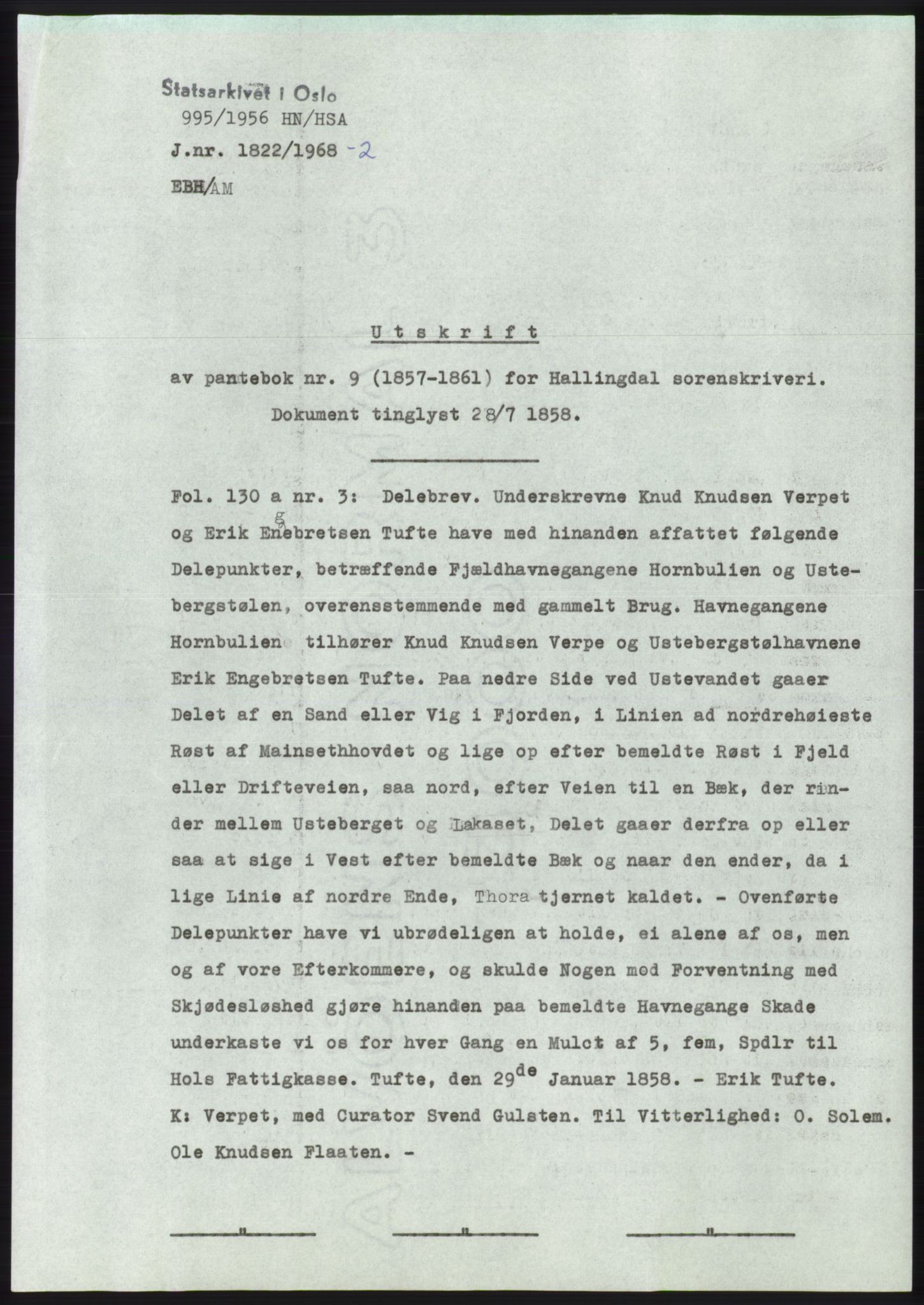 Statsarkivet i Kongsberg, AV/SAKO-A-0001/E/Ee/L0048: Avskrifter, SAO jnr. 1802/1968 - 285/1969, 1968-1969, p. 16