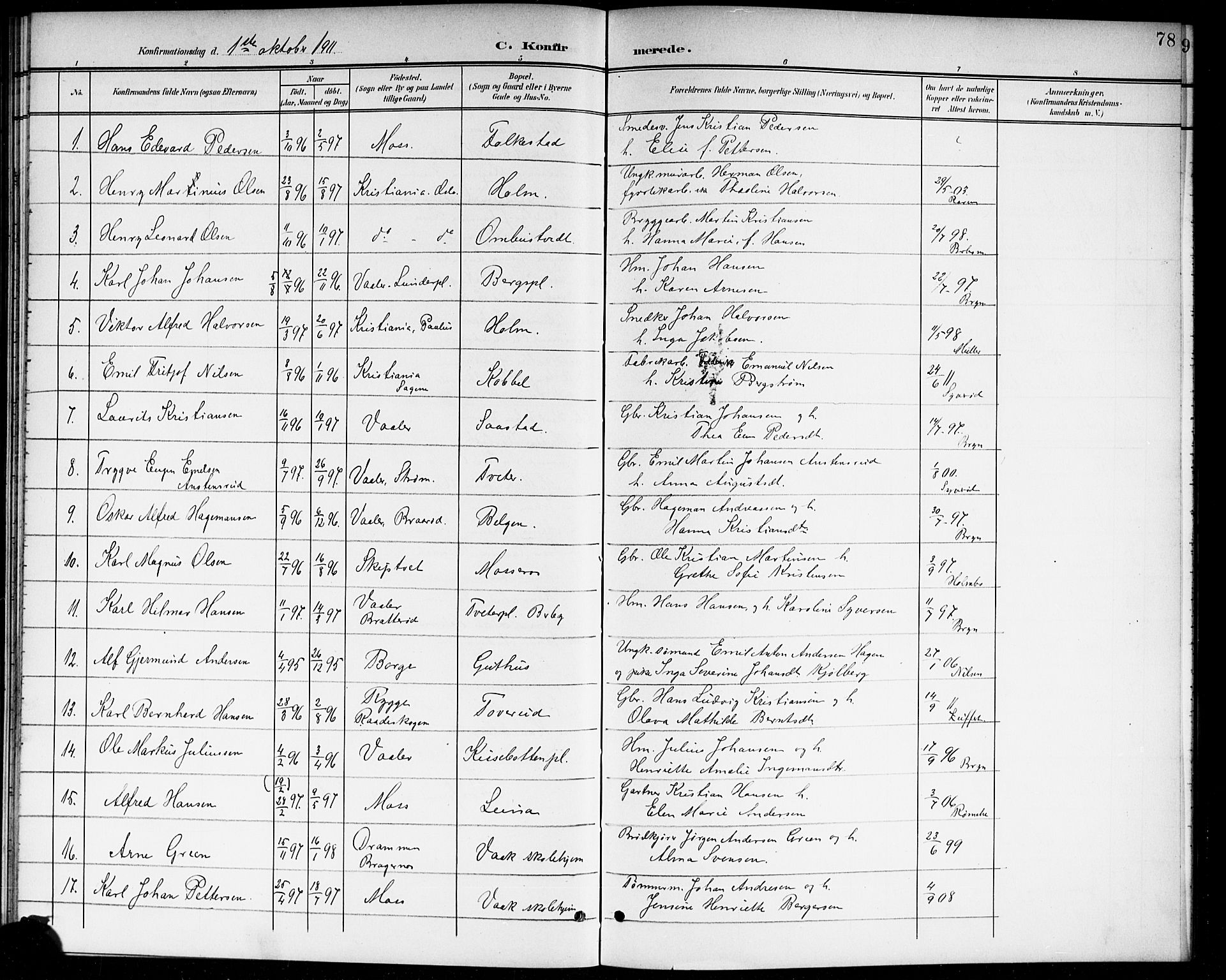 Våler prestekontor Kirkebøker, AV/SAO-A-11083/G/Ga/L0004: Parish register (copy) no. I 4, 1901-1914, p. 78