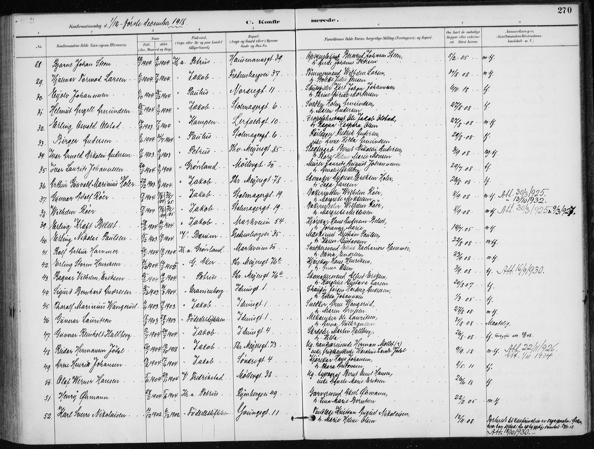 Jakob prestekontor Kirkebøker, SAO/A-10850/F/Fa/L0008: Parish register (official) no. 8, 1892-1924, p. 270