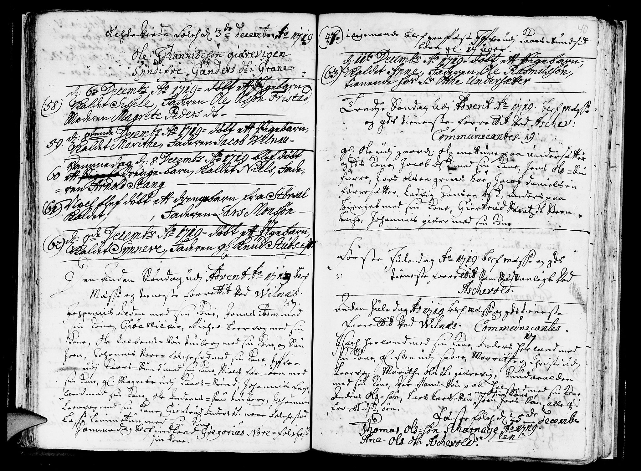 Askvoll sokneprestembete, AV/SAB-A-79501/H/Haa/Haaa/L0004: Parish register (official) no. A 4, 1718-1722, p. 40