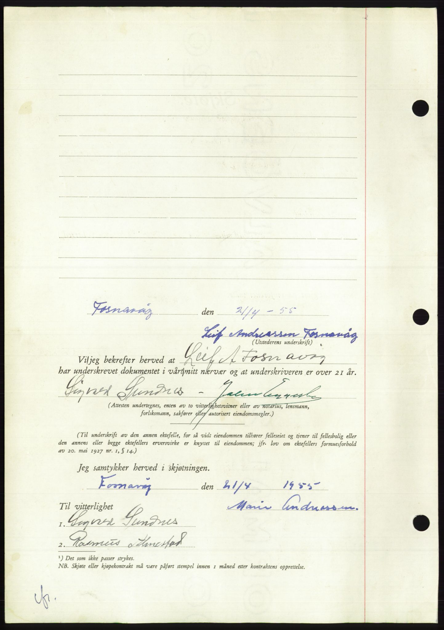 Søre Sunnmøre sorenskriveri, AV/SAT-A-4122/1/2/2C/L0100: Mortgage book no. 26A, 1954-1955, Diary no: : 1039/1955