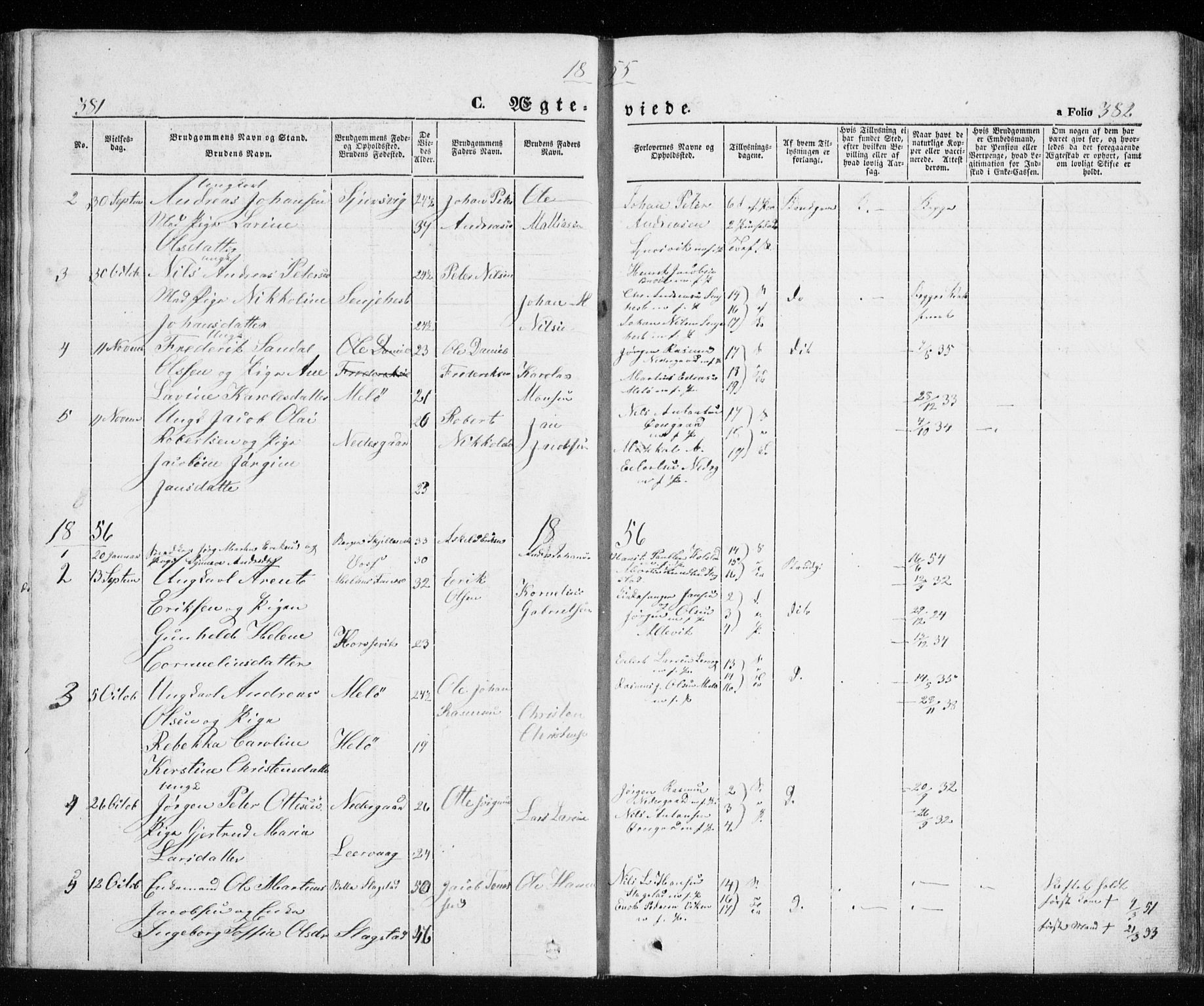Trondenes sokneprestkontor, SATØ/S-1319/H/Ha/L0010kirke: Parish register (official) no. 10, 1840-1865, p. 381-382