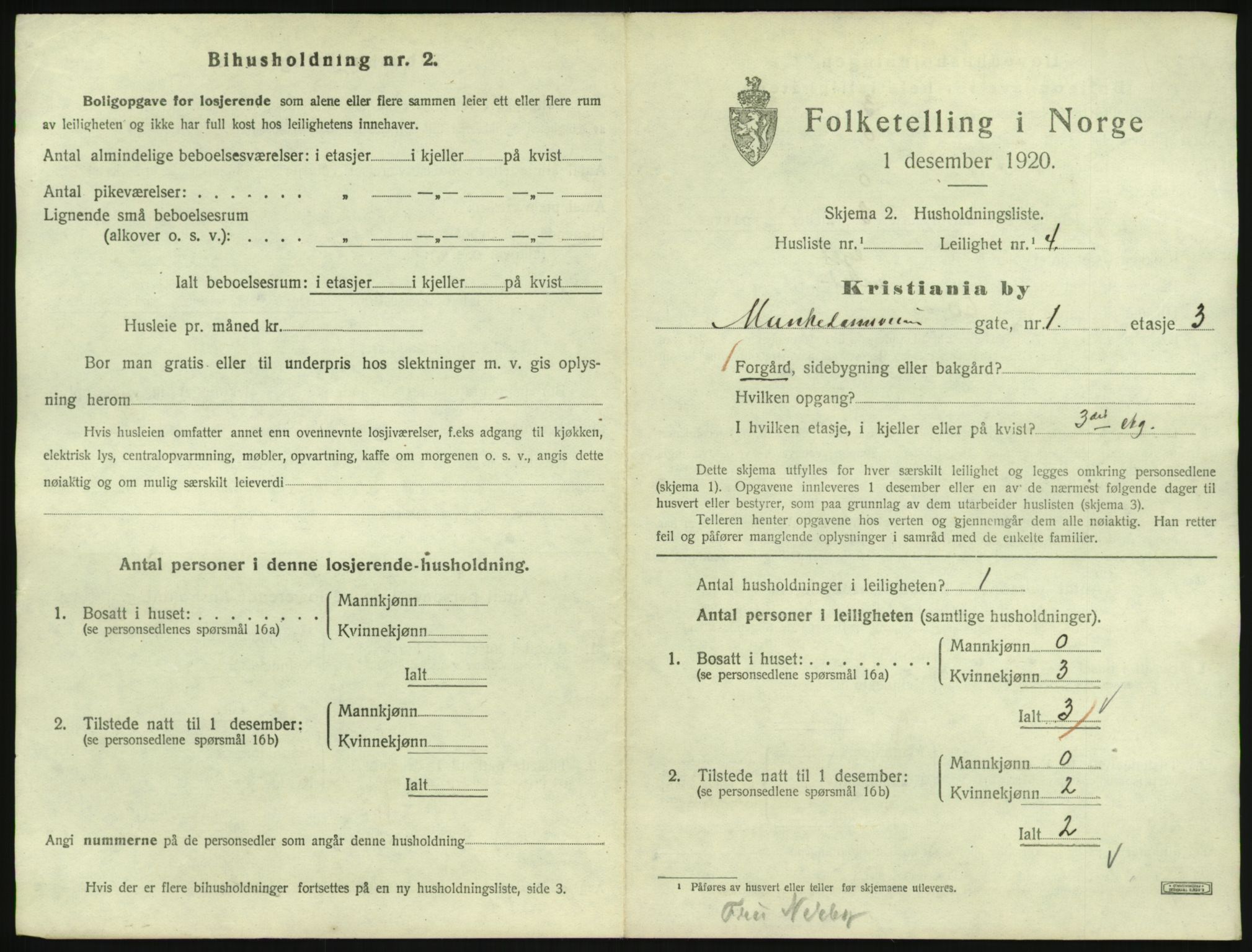 SAO, 1920 census for Kristiania, 1920, p. 68126