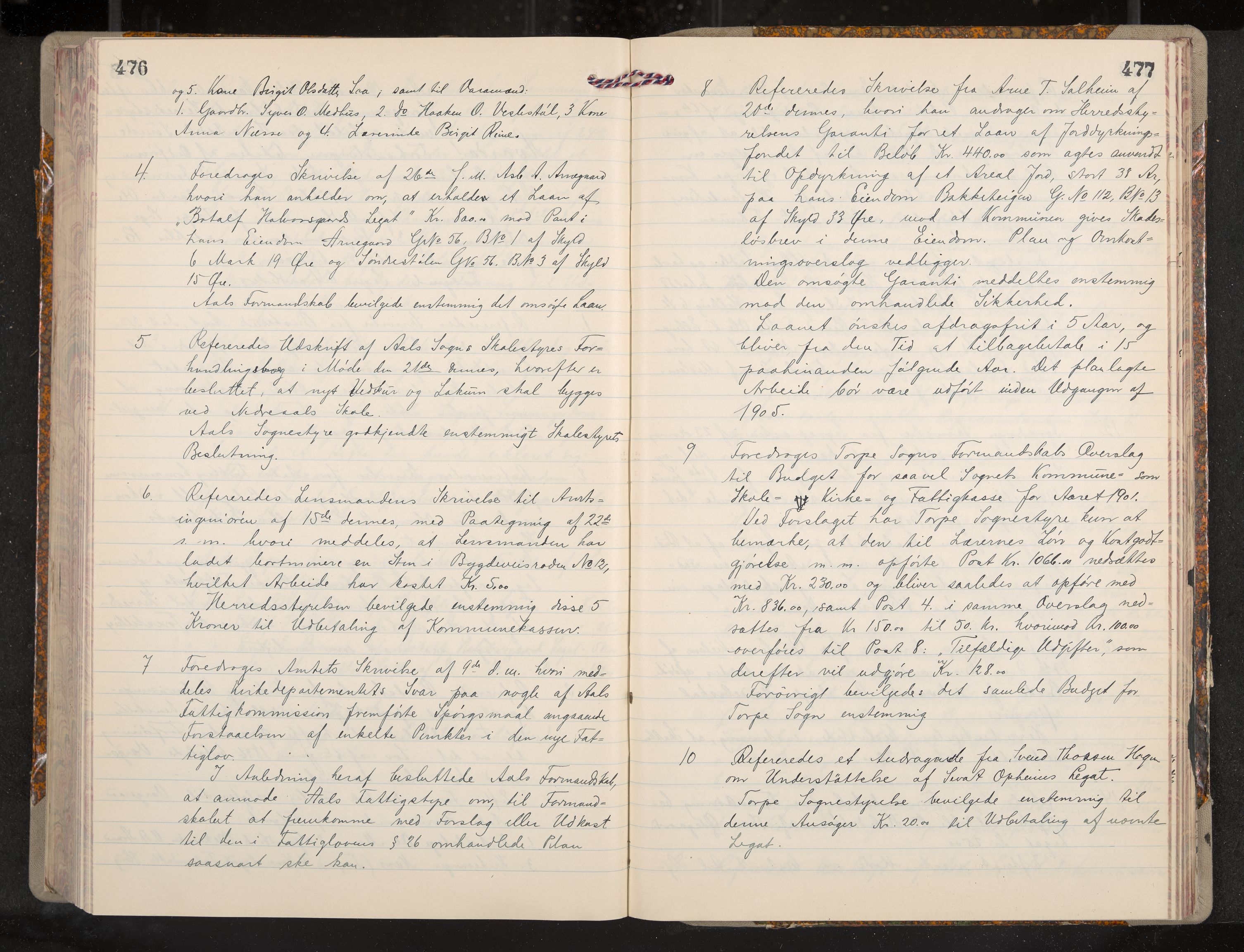 Ål formannskap og sentraladministrasjon, IKAK/0619021/A/Aa/L0004: Utskrift av møtebok, 1881-1901, p. 476-477